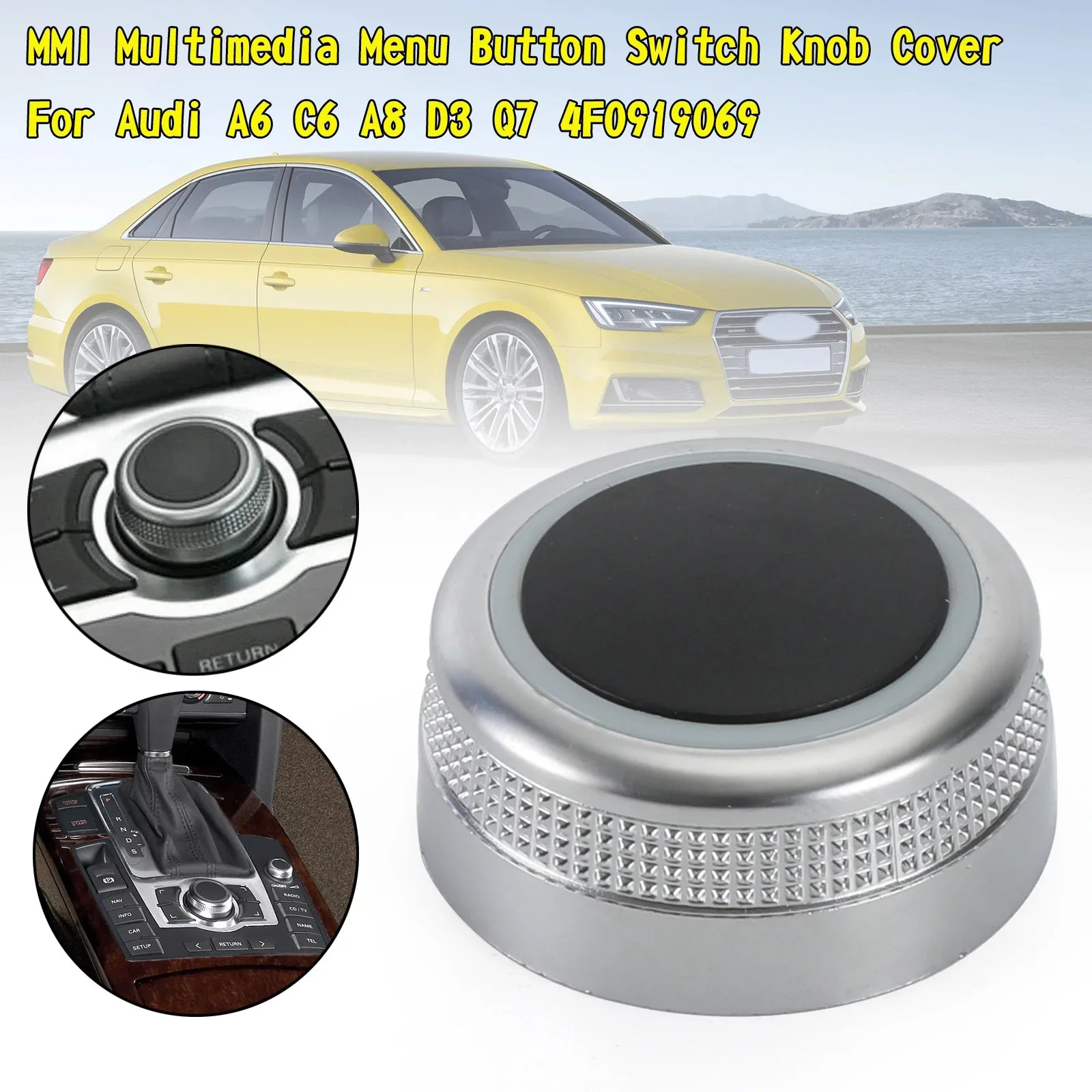 Audi A6 C6 A8 D3 Q7 4F0919069 MMI-multimediavalikon painikkeen kytkimen painikkeen kansi