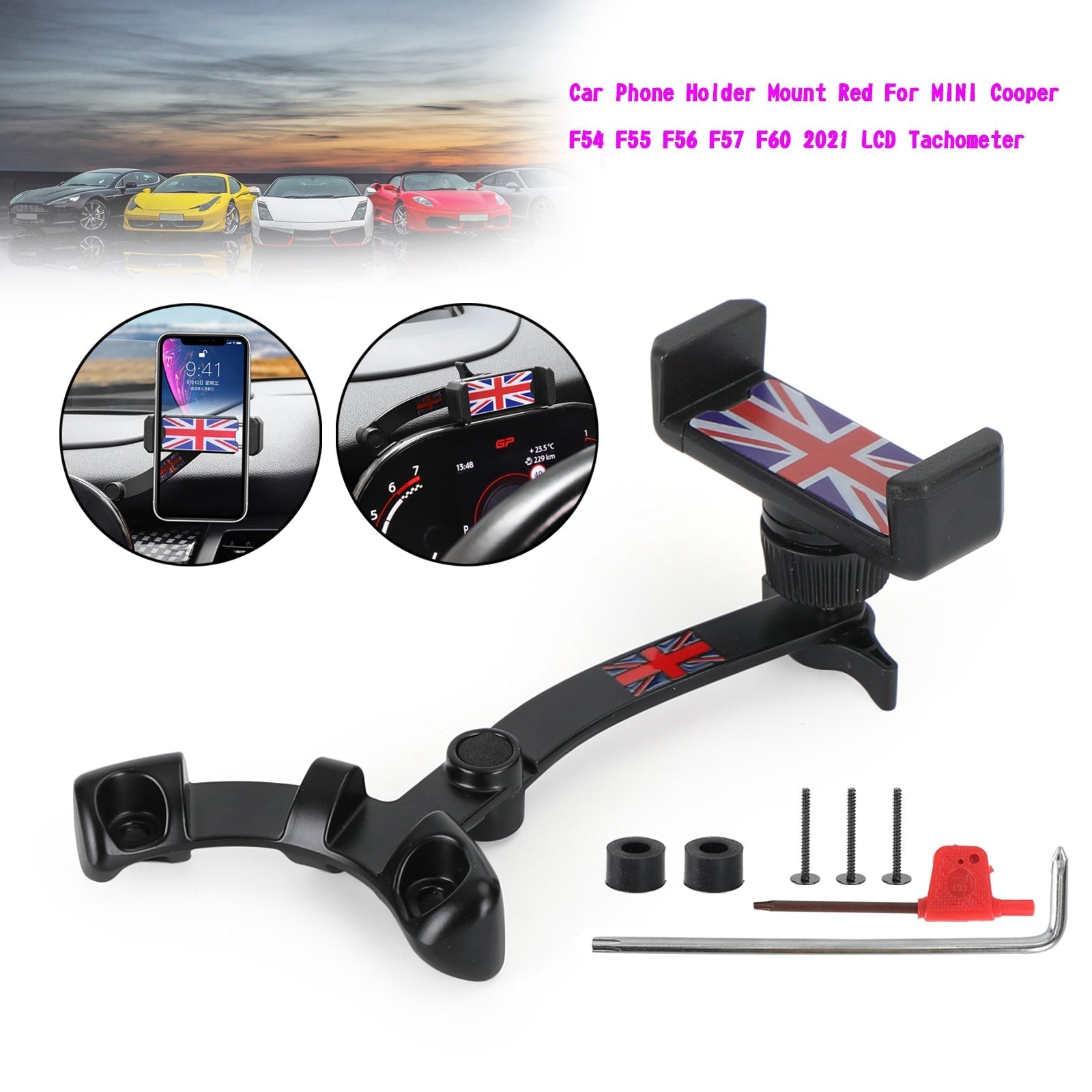 Soporte telefónico de automóvil para Mini Cooper F54 F55 F56 F57 F60 2021 Tacímetro LCD Generic