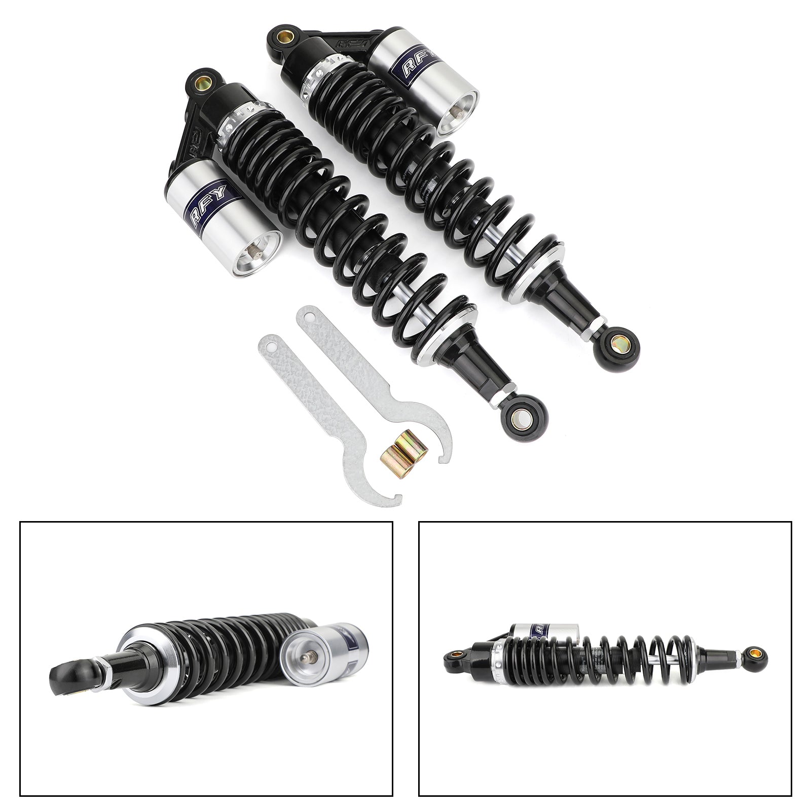 Amortiguadores de aire de suspensión trasera de 340 mm y 375 mm para Suzuki Yamaha Honda ATV genérico