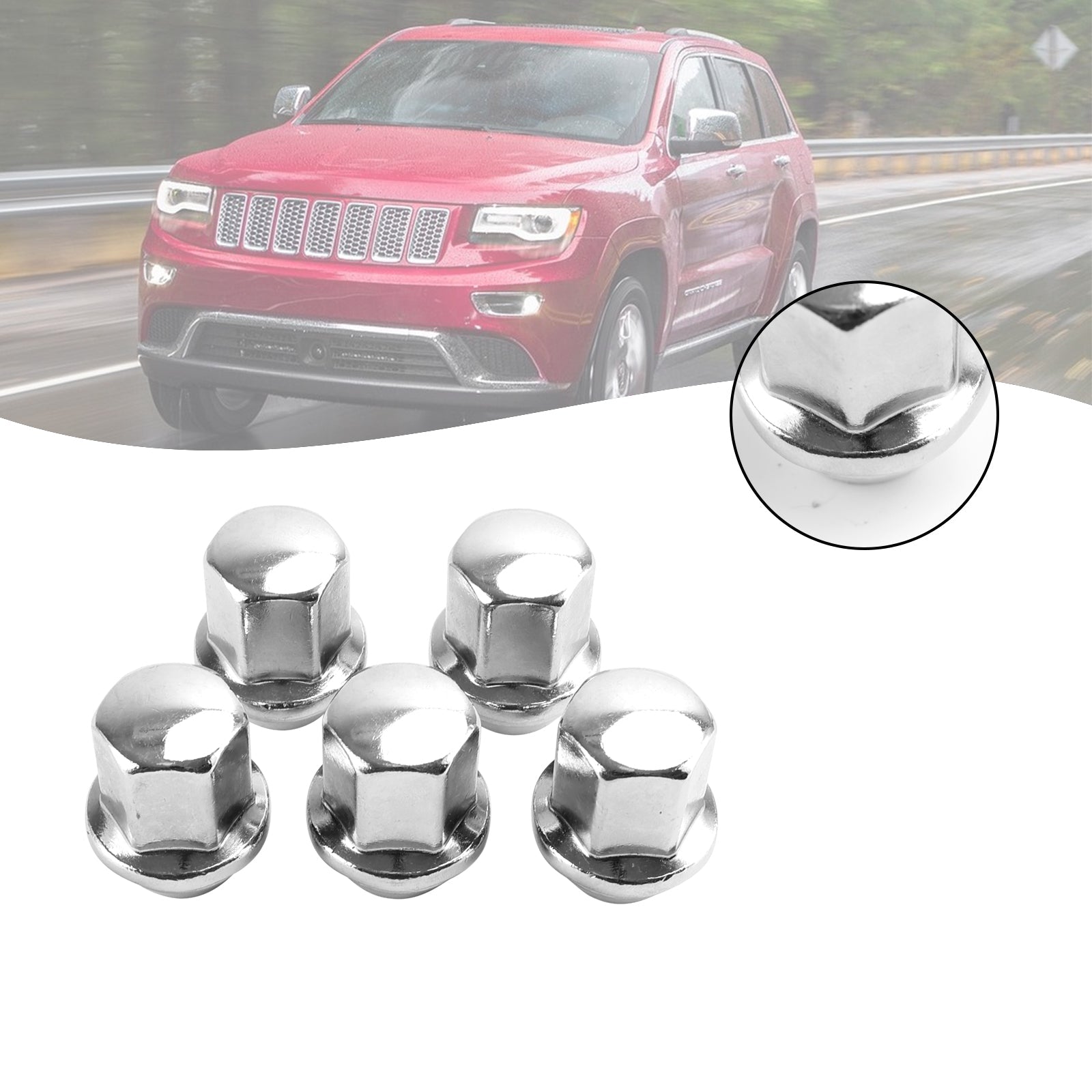 Dadi per ruote da 5 pezzi adatti per Ram 1500 per Jeep Grand Cherokee Wrangler 2012-2018 14x1.5