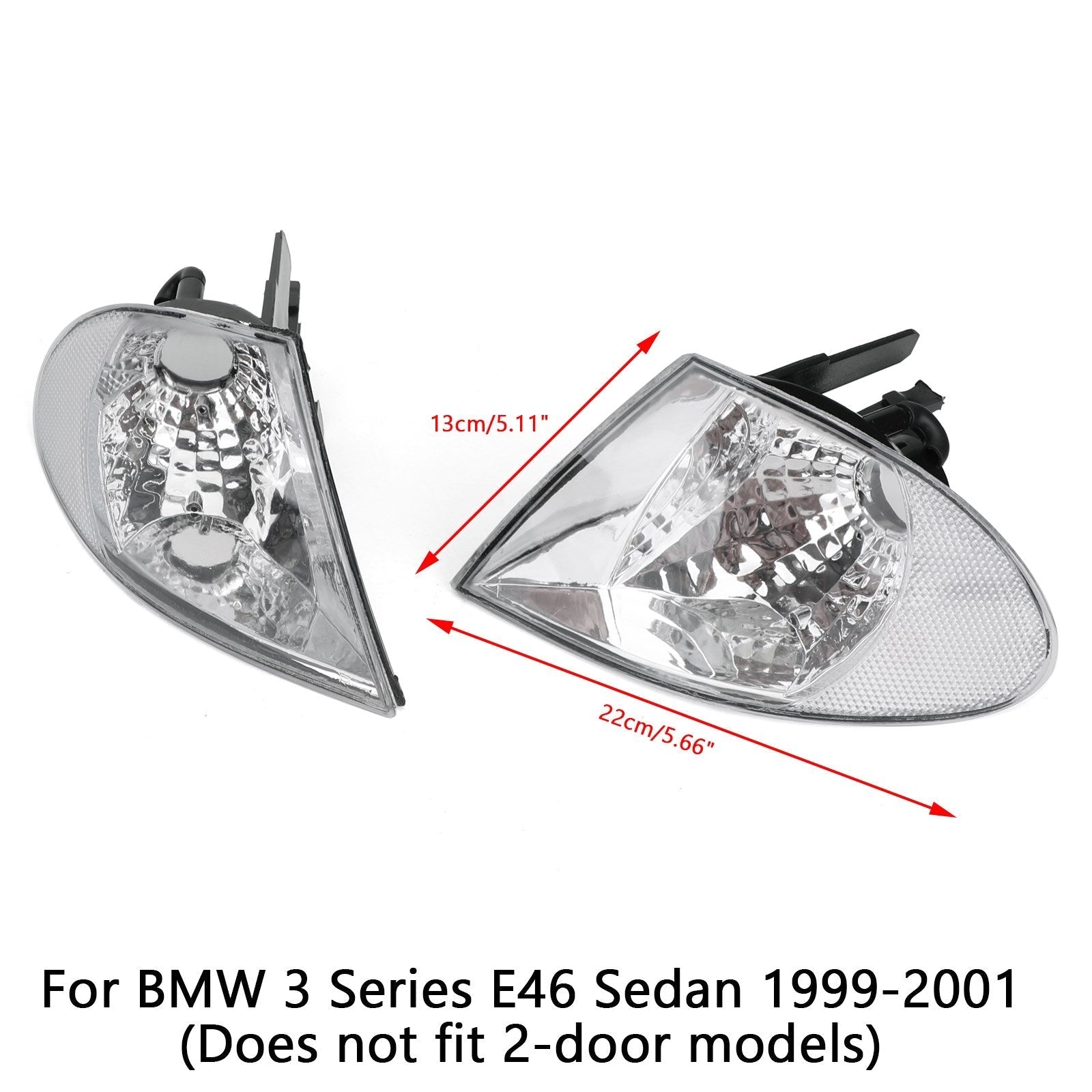 1999-2001 BMW Serie 3 E46 Coppia indicatori di direzione anteriori Luci d'angolo