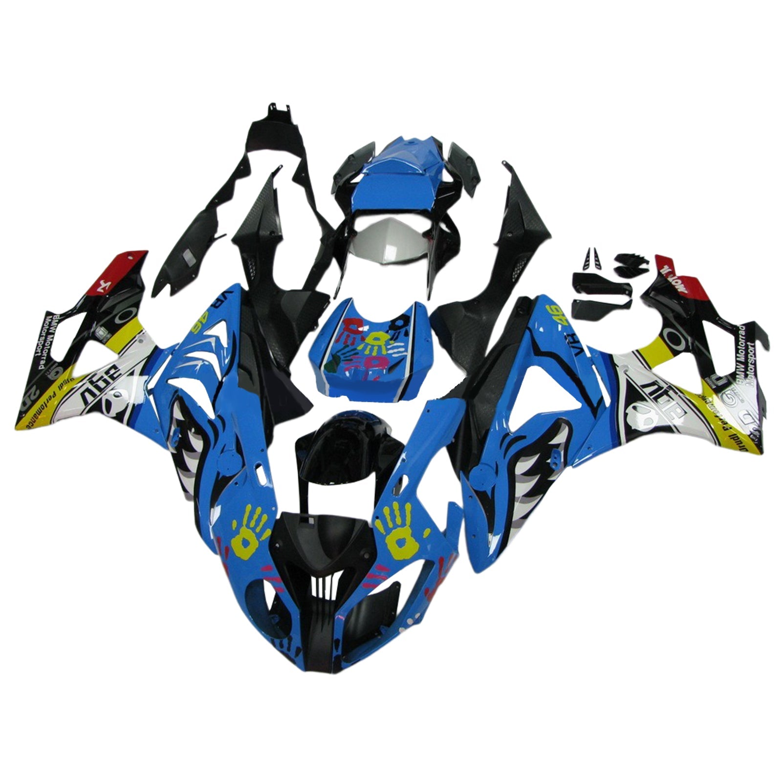 Amotopart BMW S1000RR 2009-2014 Kit de carénage Carrosserie Plastique ABS