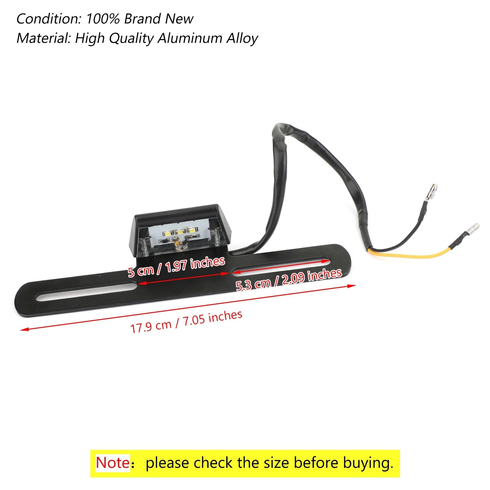 Universaali moottoripyörän rekisterikilven pidike yleisvalolla