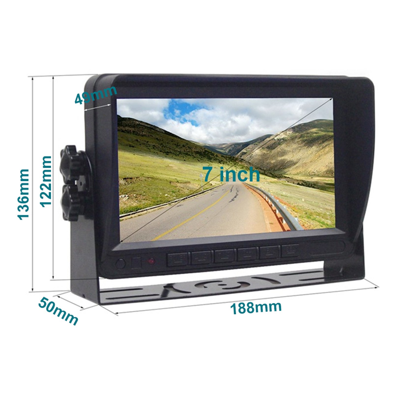 Cámara de inversión inalámbrica de 7 pulgadas para camión de remolque de caravana, pantalla LCD HD 1080p, Kit de 2 cámaras