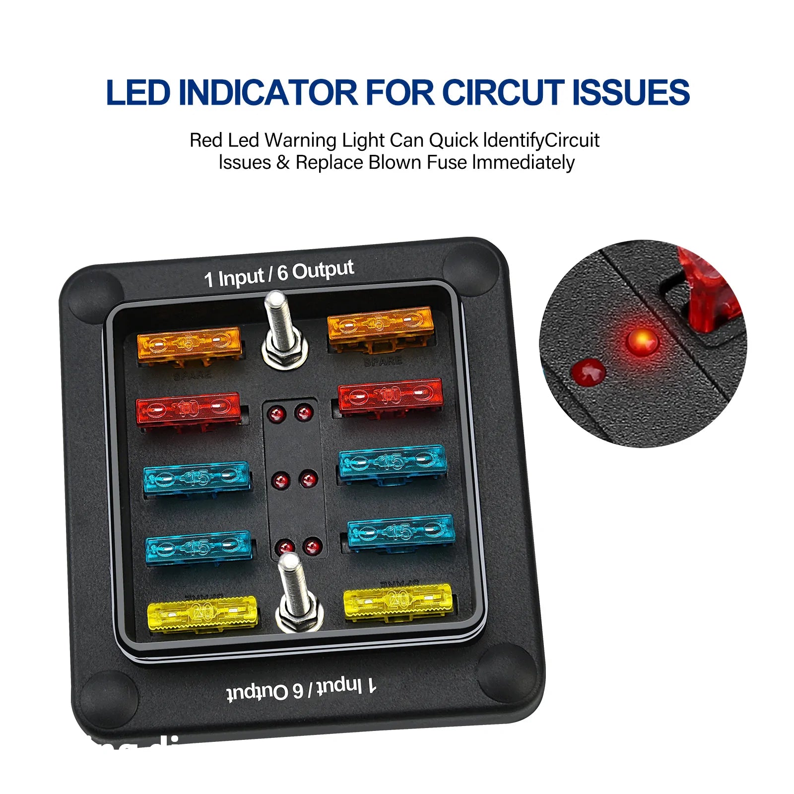 Support de bloc de boîte à fusibles à lame 6 voies/12 voies ATO ATC pour bateau marin de voiture étanche