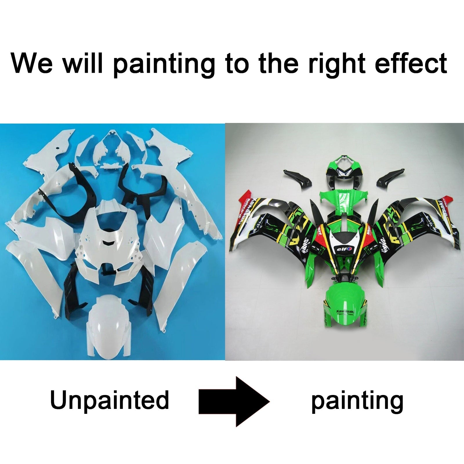 Amotopart Kawasaki ZX-10R ZX10R 2021-2023 Kuipset ABS Carrosserie