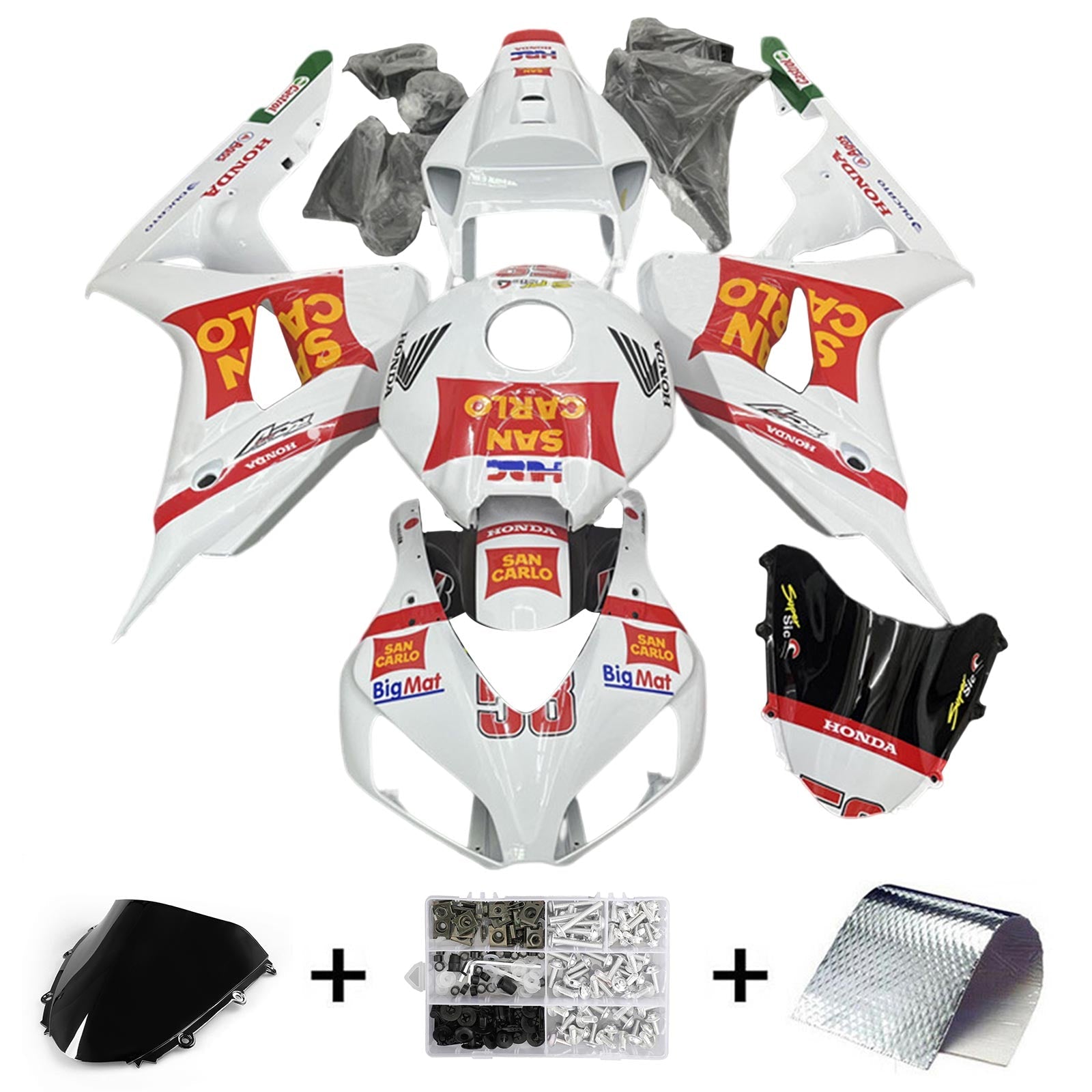 Amotopart Honda CBR1000RR 2006-2007 Kit Carrosserie Plastic Abs