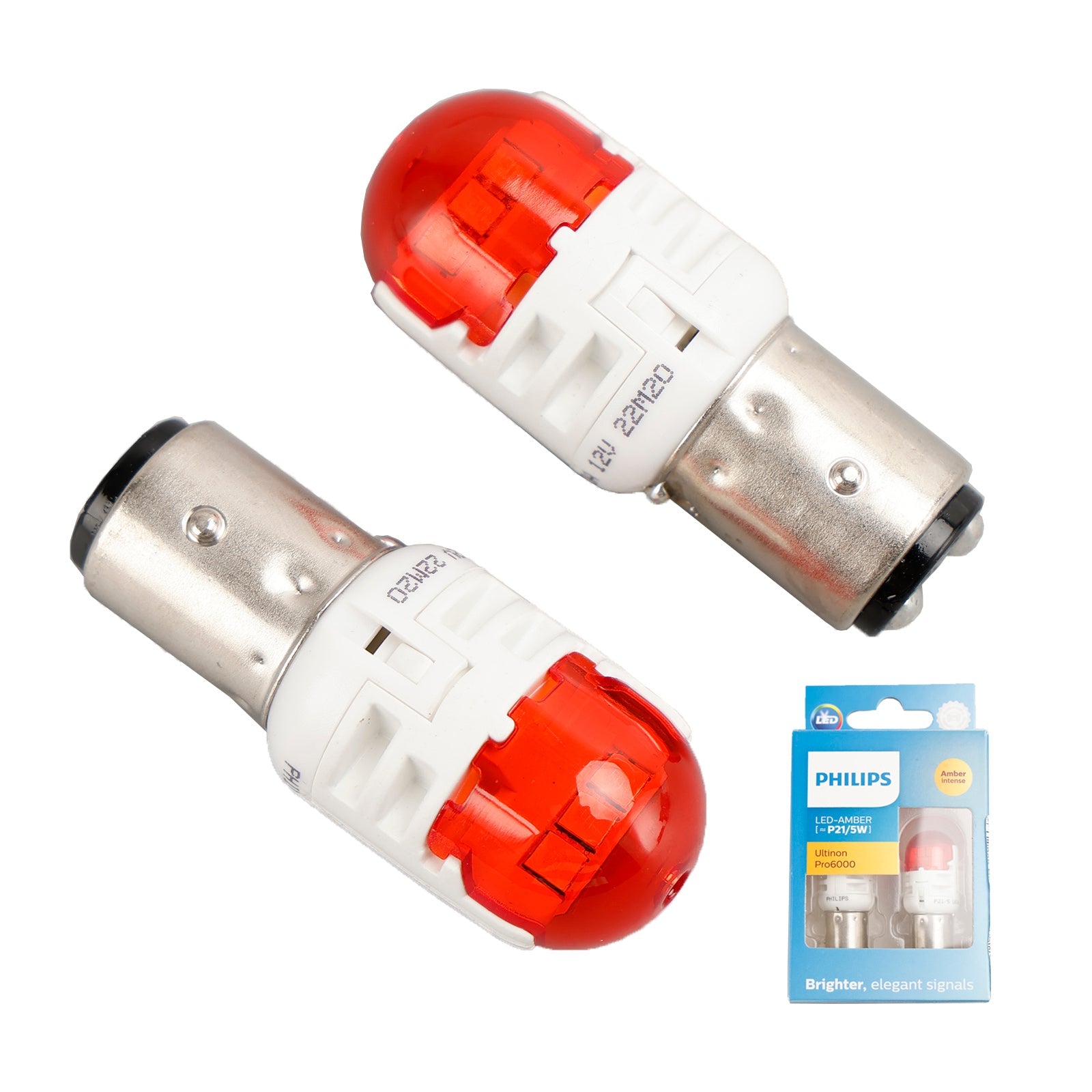 Para Philips 11499AU60X2 Ultinon Pro6000 LED-ÁMBAR P21/5W ÁMBAR intenso 80/16lm