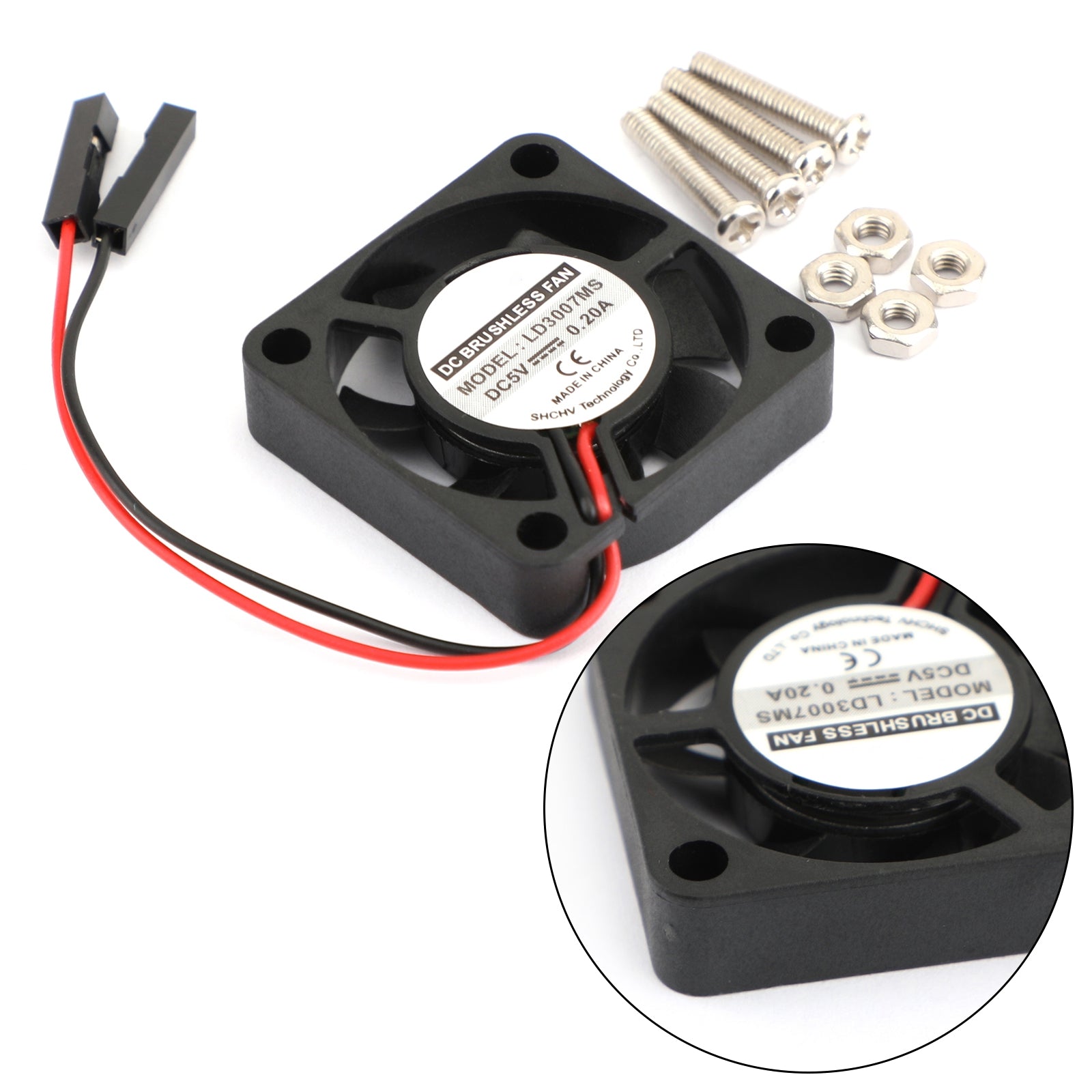 Ventilador de refrigeración radiante de 2 pines, 30MM x 30MM, 3007, 5V, para Raspberry Pi 3, modelo B, 4B, 2B B