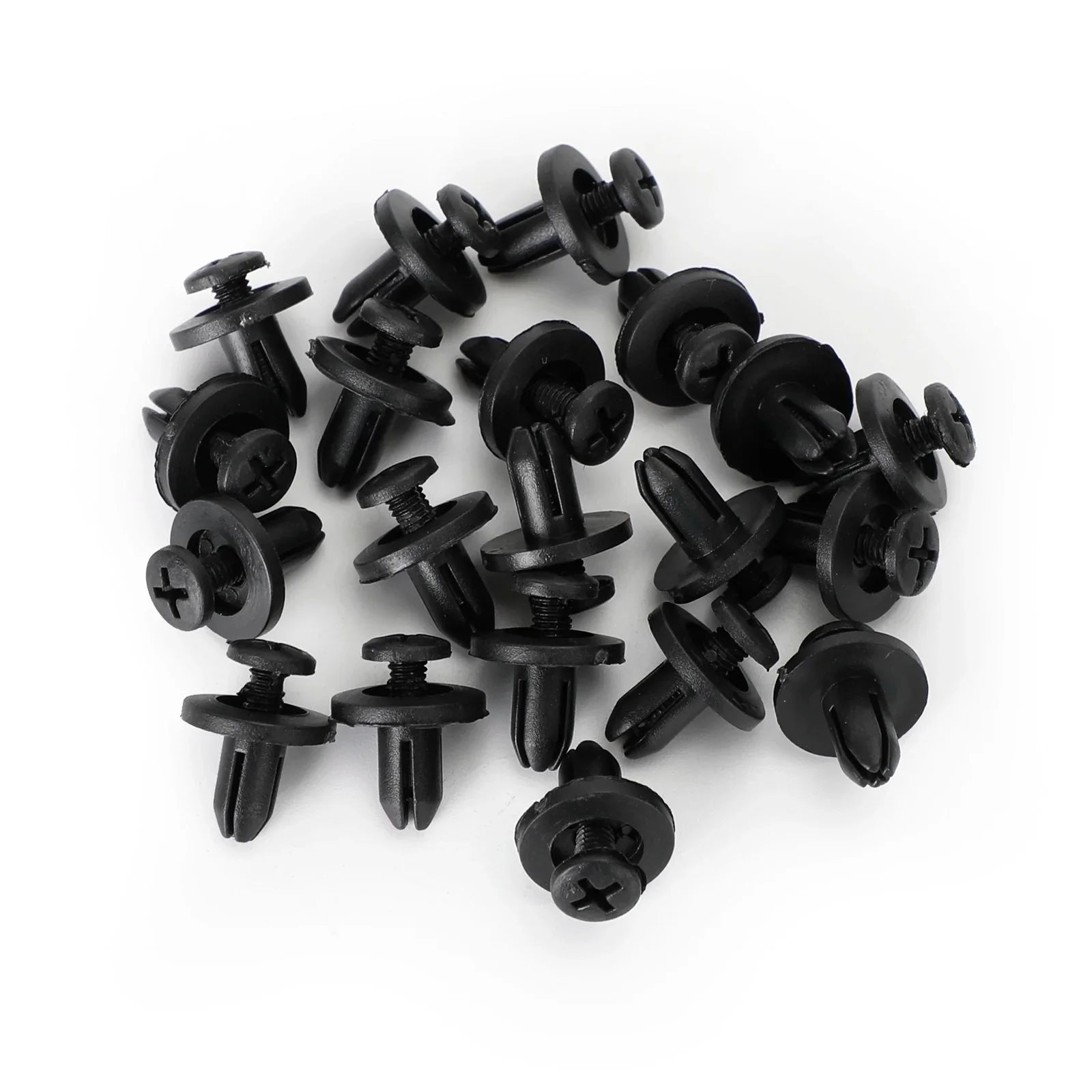 20 stks Kuippaneel Bout Clip 6mm Plastic Schroef Klinknagels Clips Zwart Voor Honda Generiek