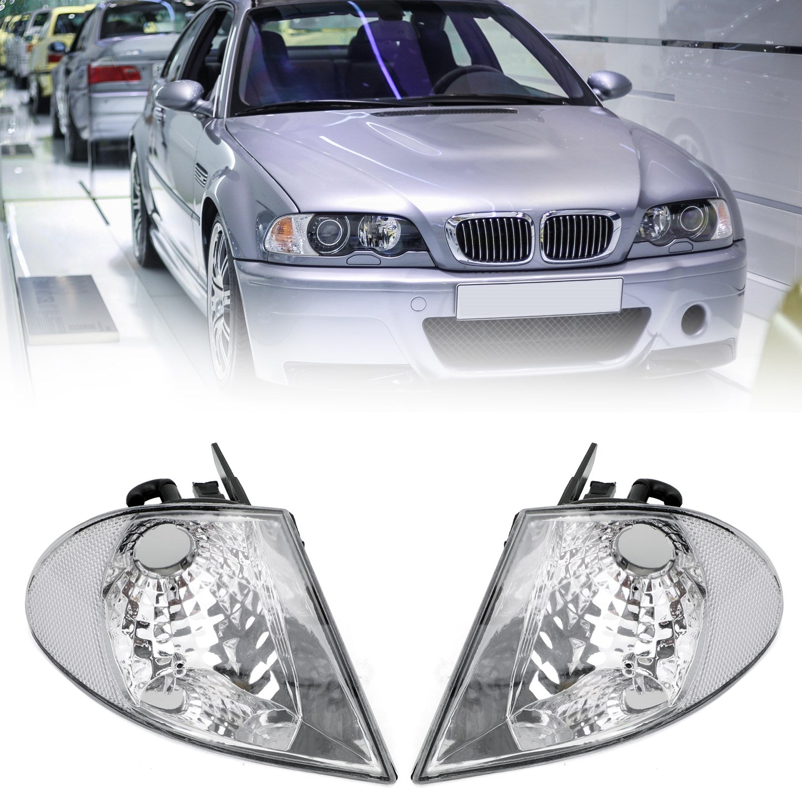 1999-2001 BMW Serie 3 E46 Coppia indicatori di direzione anteriori Luci d'angolo
