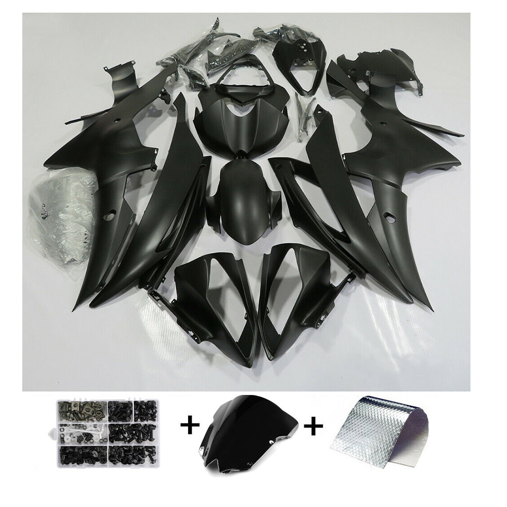 Zestaw plastikowego korpusu wtryskowego Amotopart do YAMAHA YZF-R6 2008-2016 Generic Matte Black