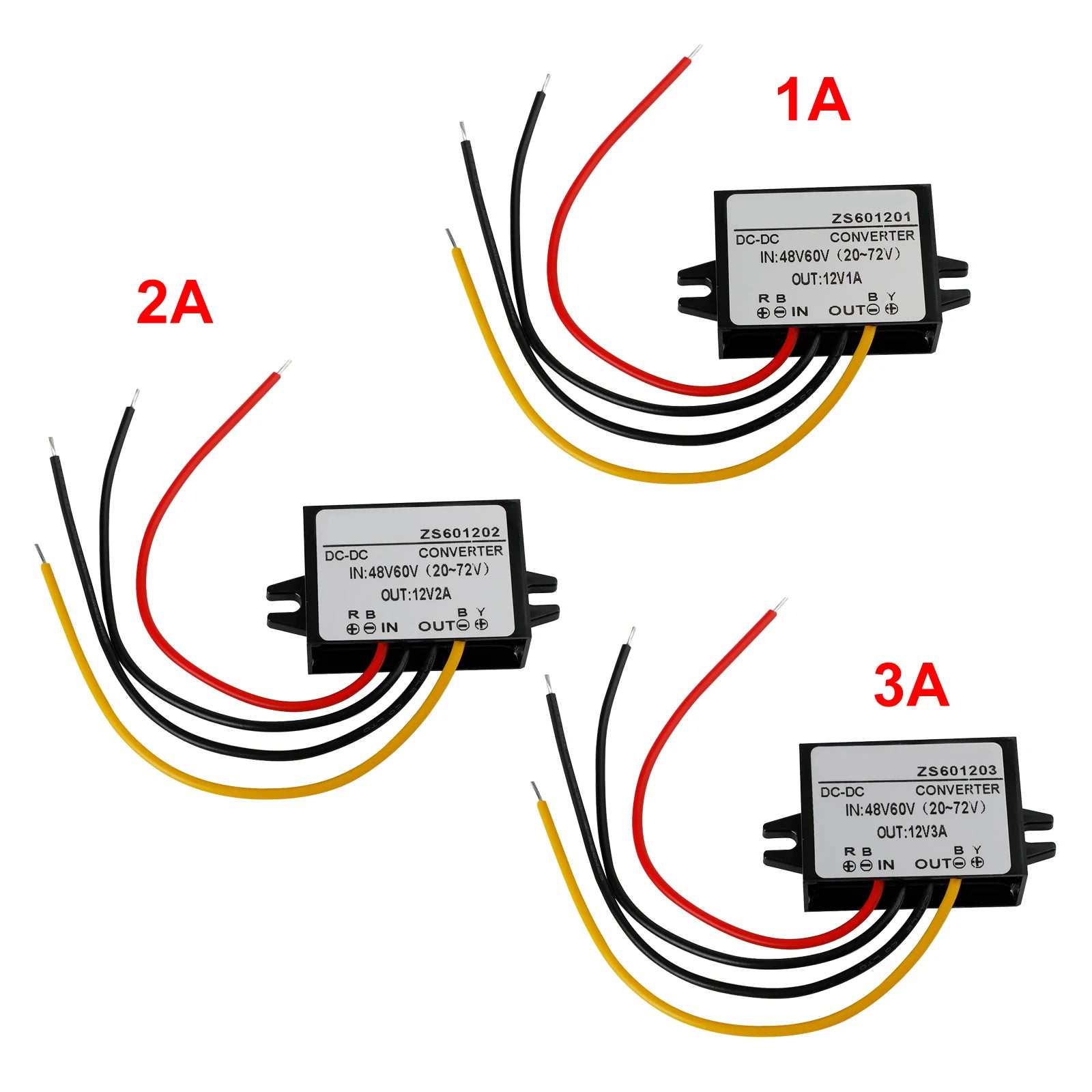 Convertisseur DC-DC étanche 60V abaisseur à 12V Module d'alimentation de voiture
