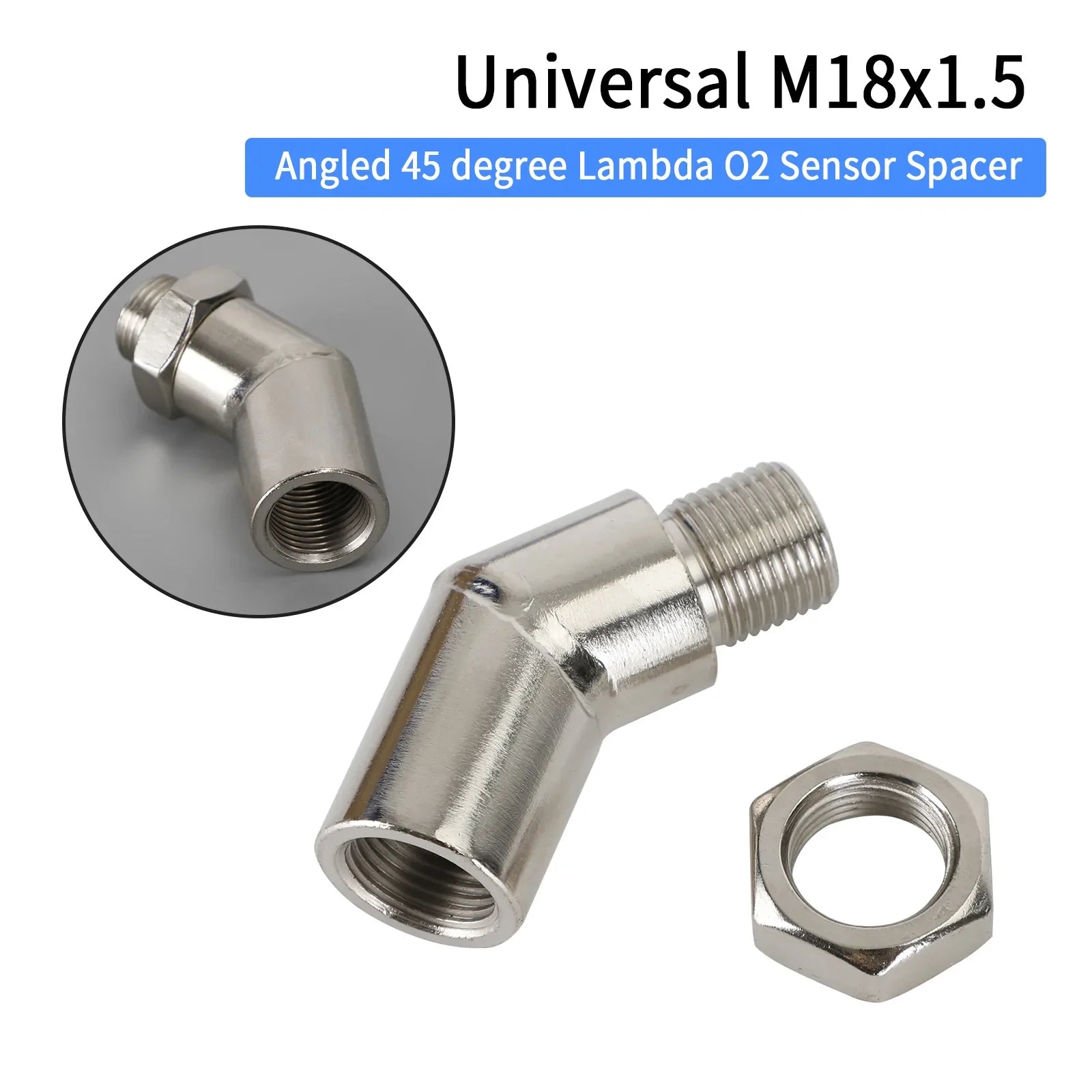 Convertidor Catalítico 135 Grados CEL Sensor de Oxígeno Extensión Adaptador Espaciador M18 X 1.5 Genérico