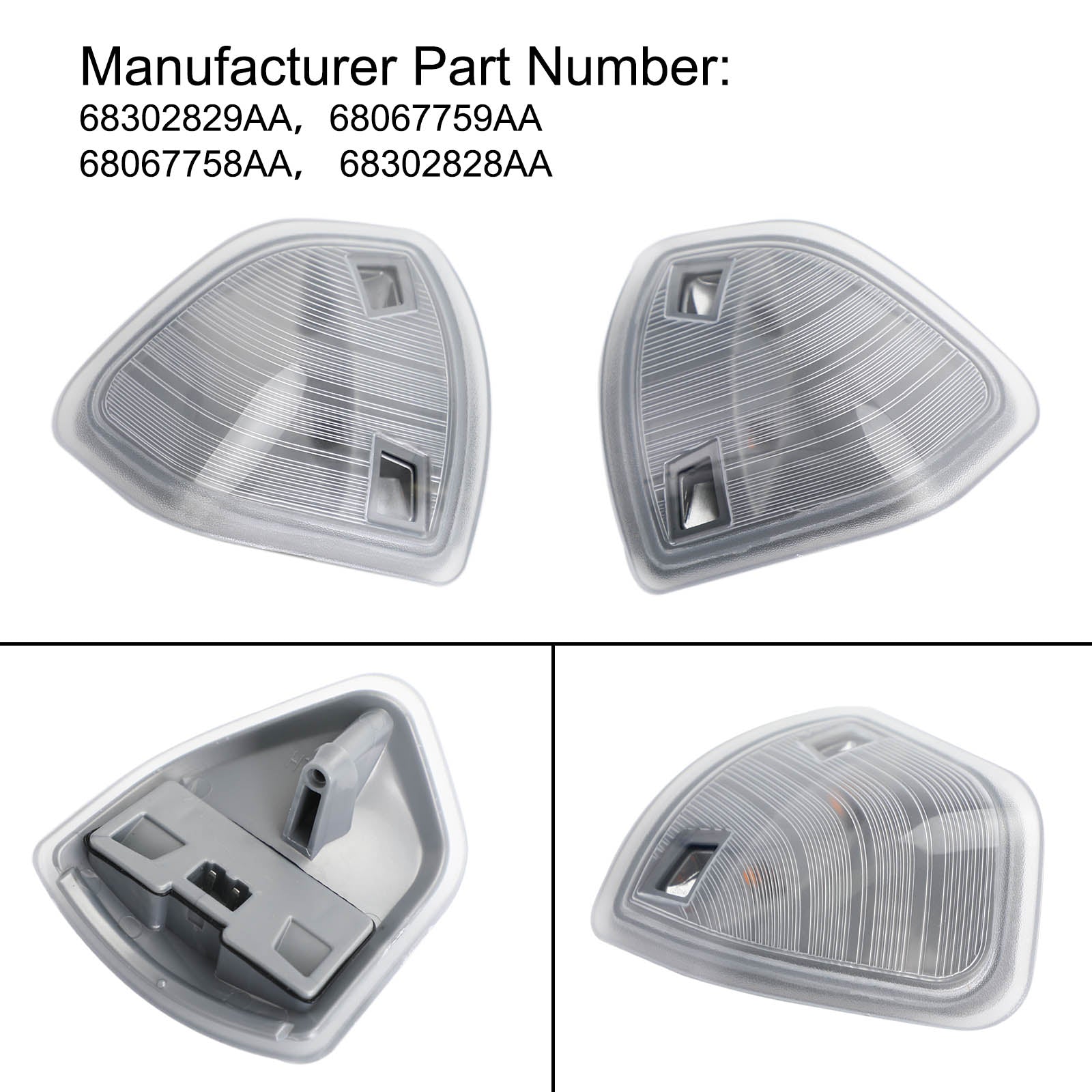 Zestaw przydymionych świateł kierunkowskazów w lusterku holowniczym (LH + RH) dla Dodge Ram 1500 2500 3500 Generic