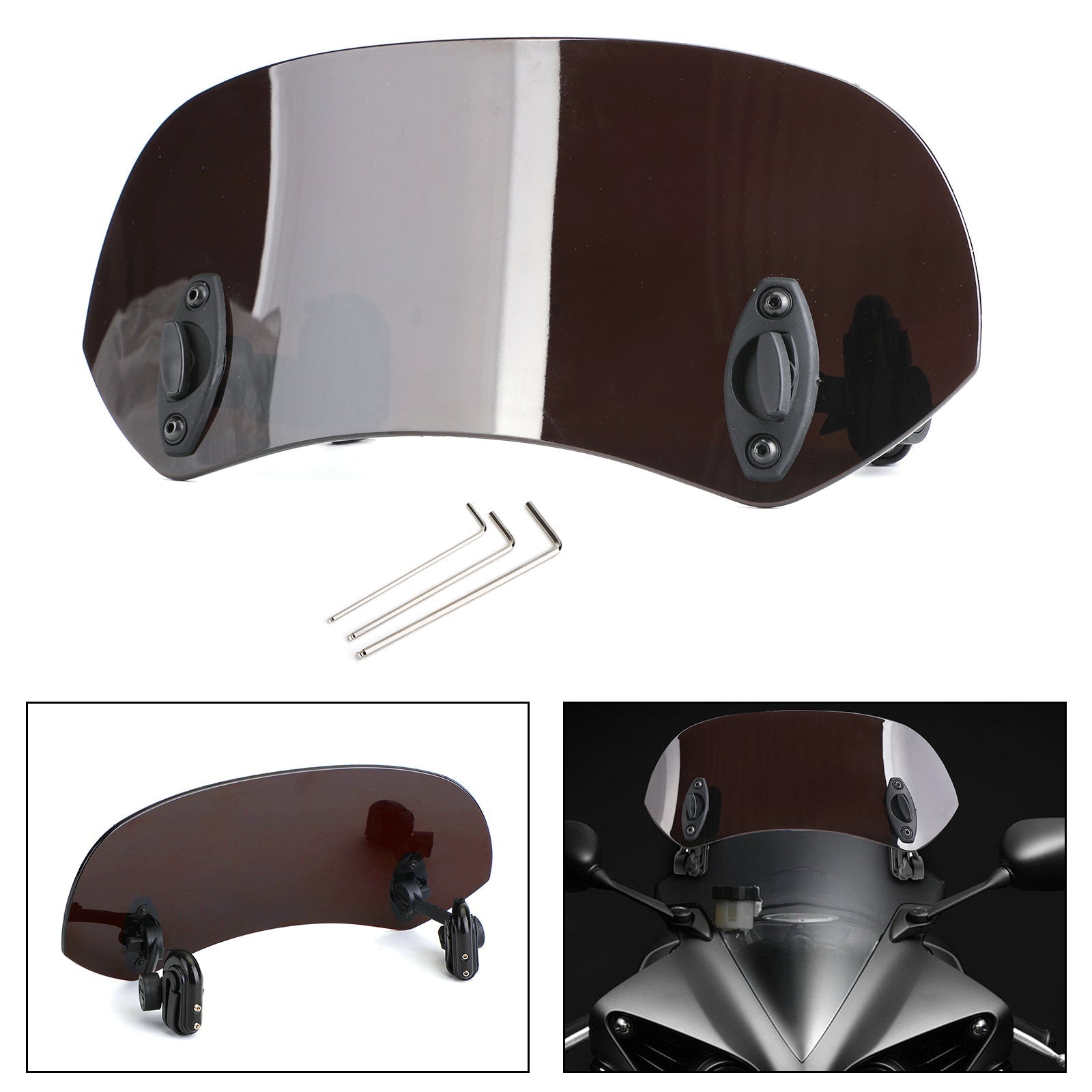 Clip regolabile in moto sul deflettore del vento di espansione del parabrezza