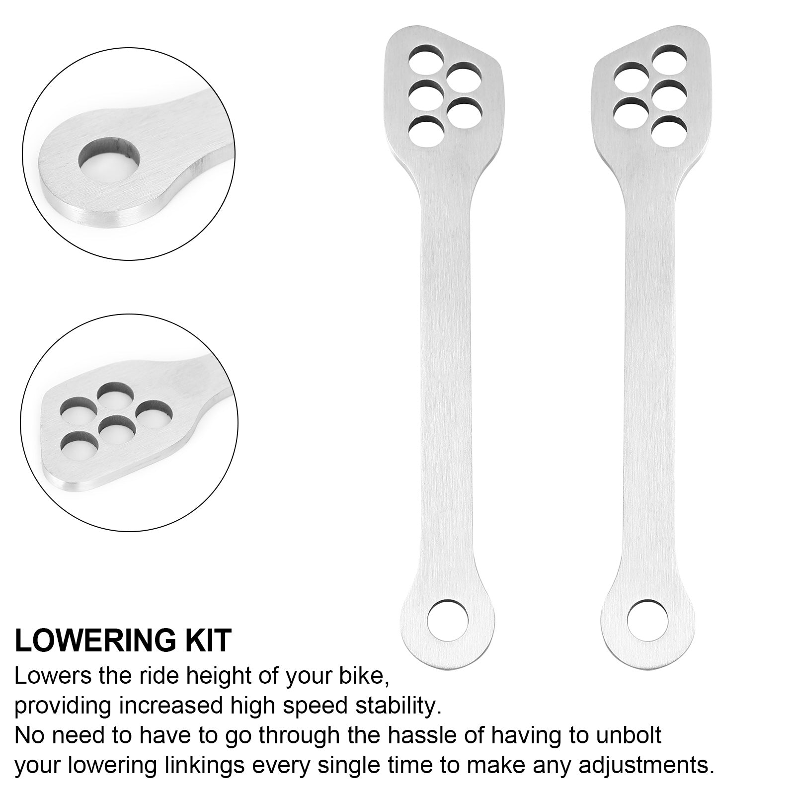 Achtervering Verlagingslinkset voor KAWASAKI Ninja ZX6R ZX10R EX250 EX300 2003-2019 Generiek