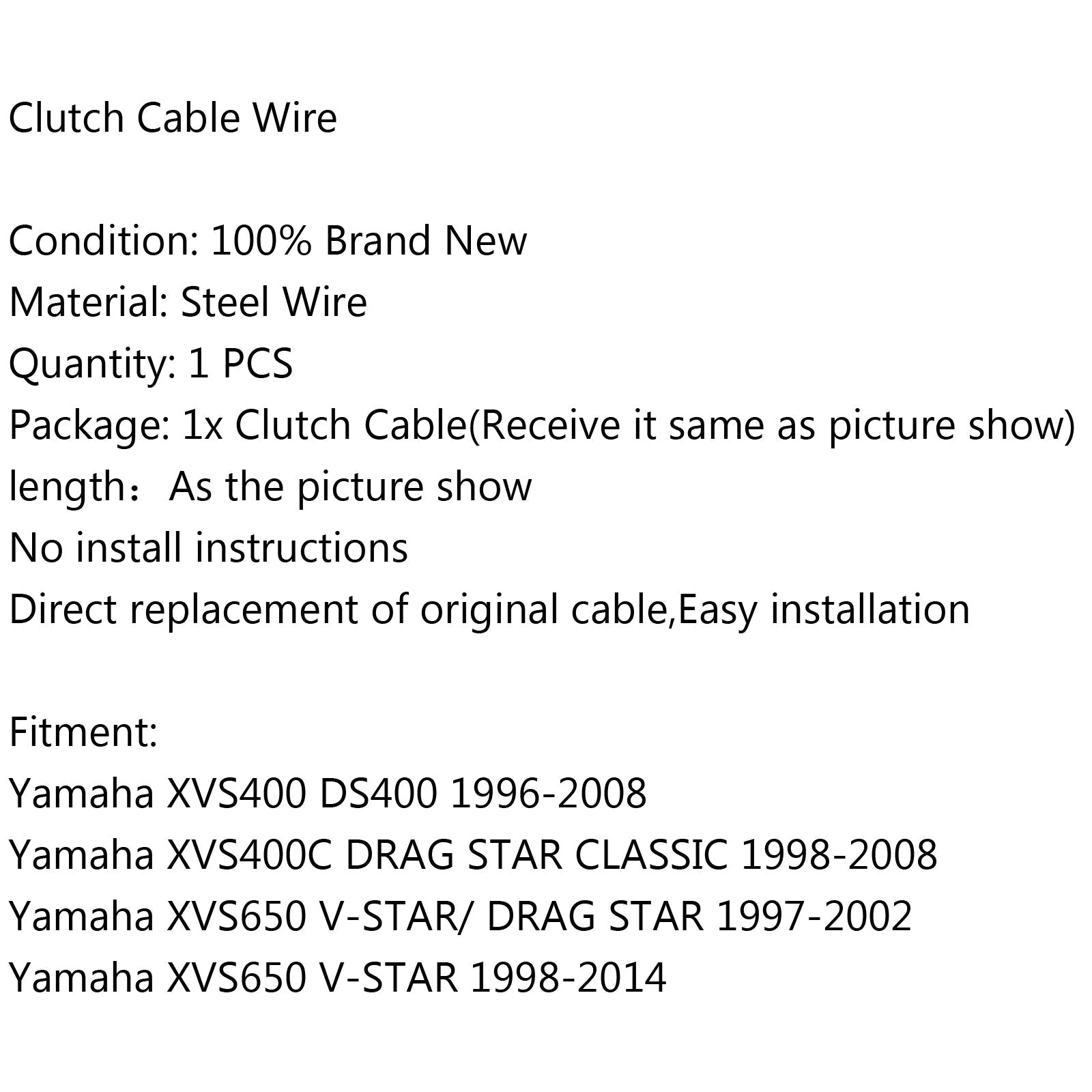 Cavo frizione per Yamaha XVS400 DS400 96-08 XVS400C XVS650 V-STAR 1998-2014 Generico