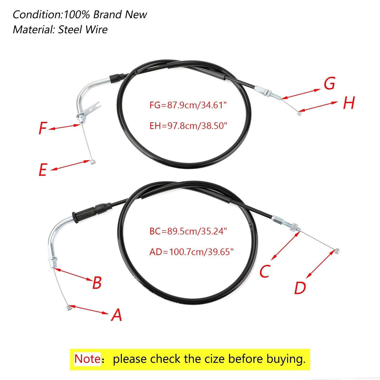 Câble d'accélérateur de moto noir 58300-48HA0 pour Suzuki GW250 Inazuma 2014-2017 générique