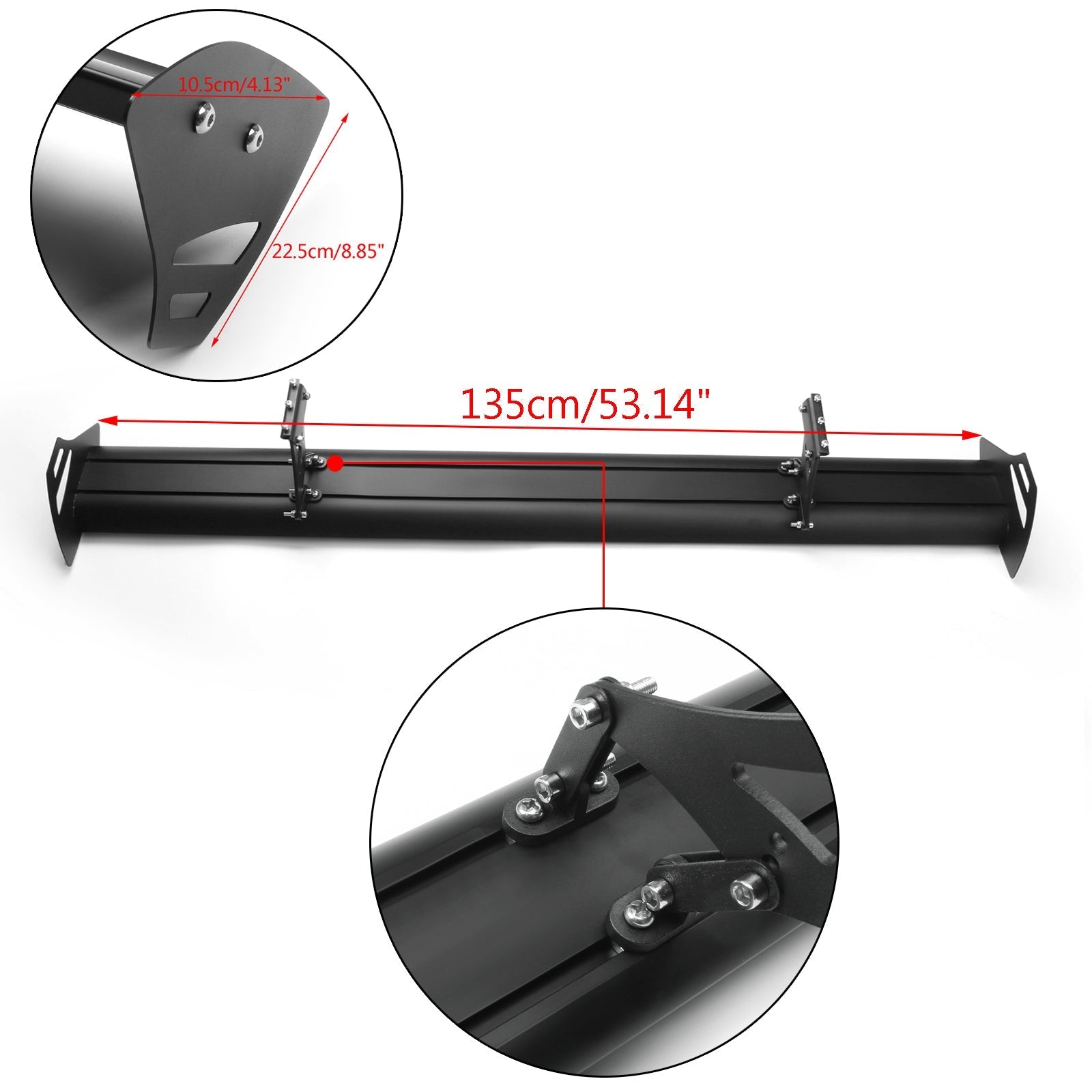 Becquet de course 'aile de coffre arrière en aluminium GT léger et réglable universel générique