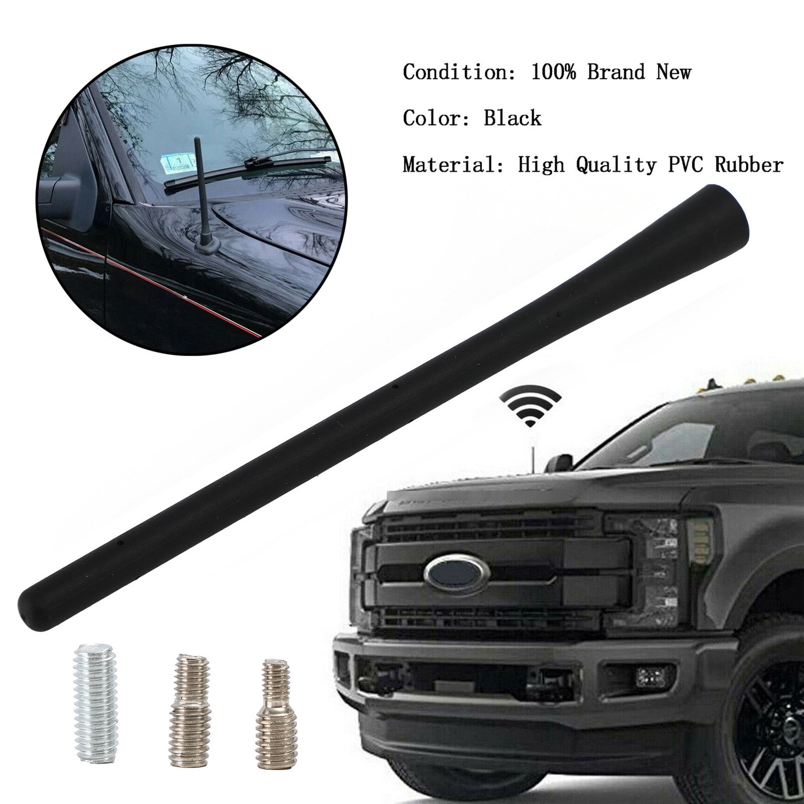 Antenne de signal en caoutchouc 7 pouces pour Ford F150 F250 F350 £ ¦ Ram 1500 2009-2019 générique