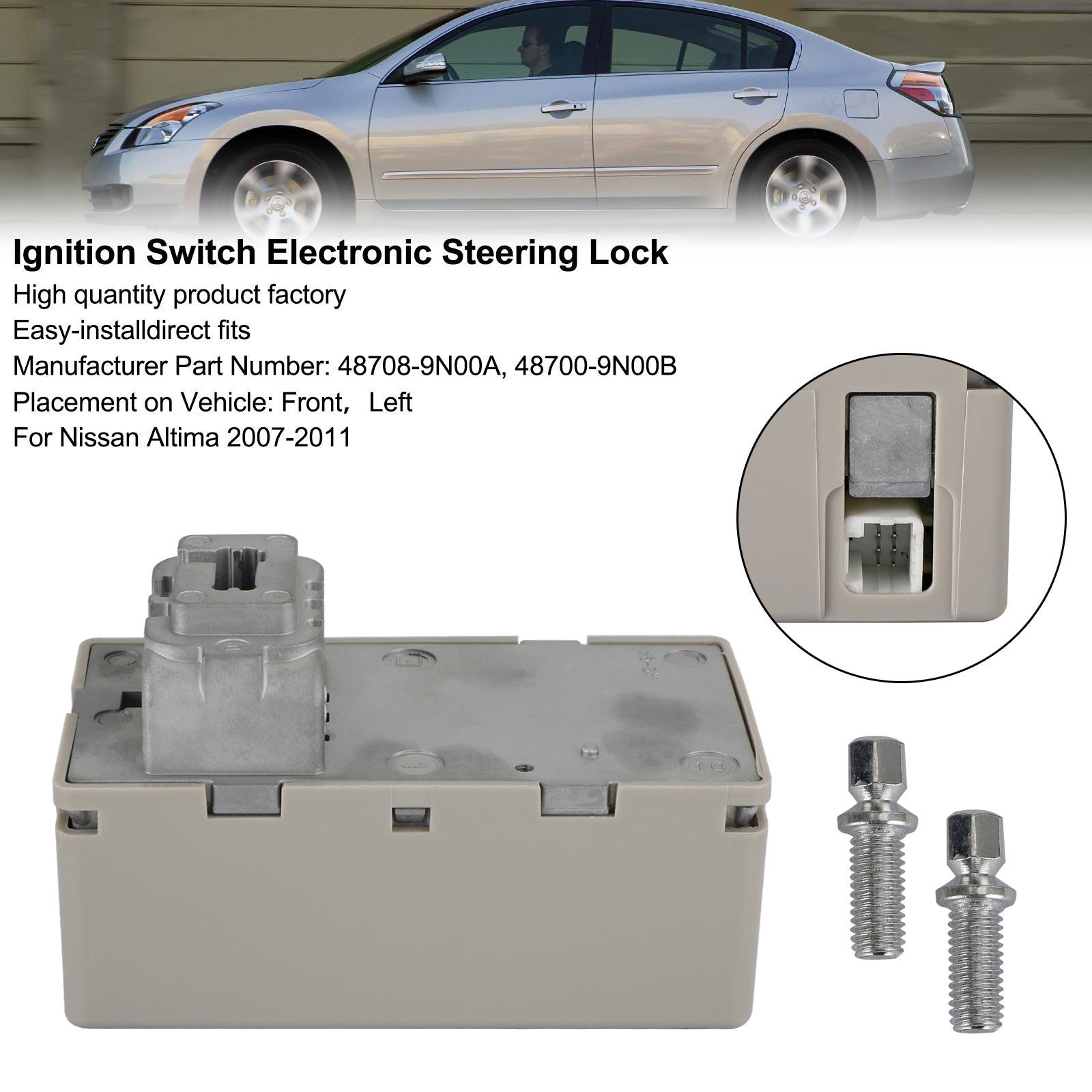 Nissan Altima 2007-2011 Interrupteur d'allumage Verrou de direction électronique 48708-9N00A