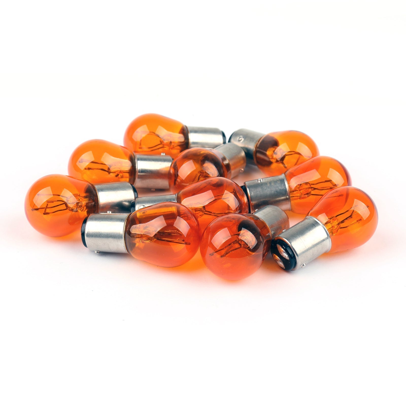 10 pezzi OSRAM 7528Y 12V 21/5W P21/5W BAY15D Stop DRL Luci Lampada Lampadine Ambra 2200K Generico