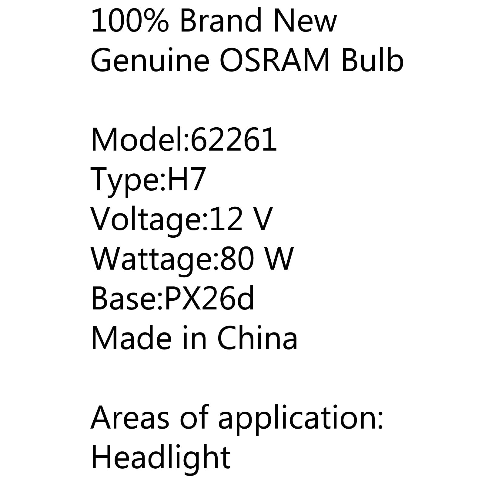 OSRAM Super Rally Off-Road halogeenilamppu H7 80W 62261 yleiskäyttöisille ajoneuvoille