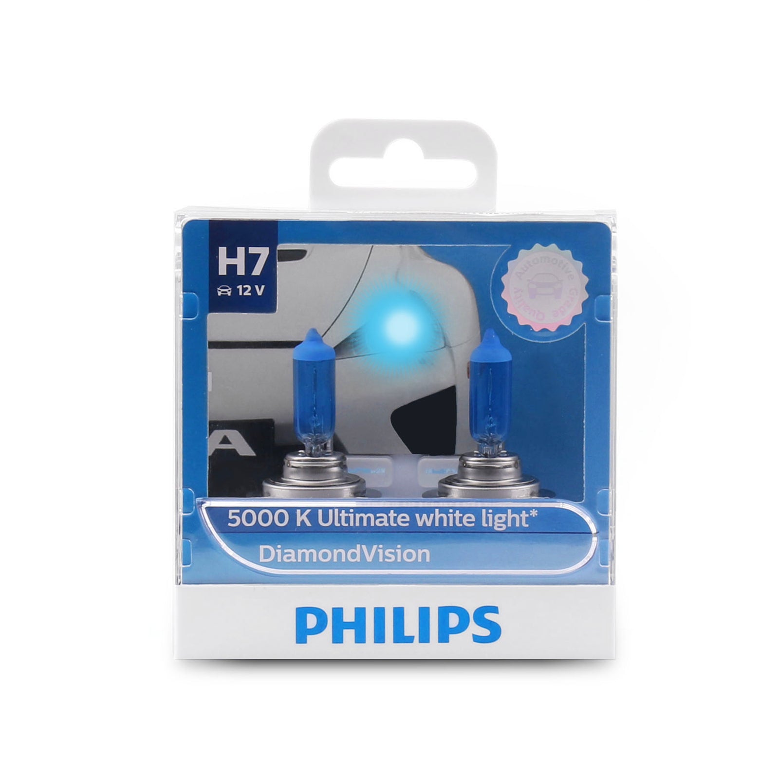 Bombilla original PHILIPS H7 5000K blanca DiamondVision 12972DV 12V 55W x 2 genéricas