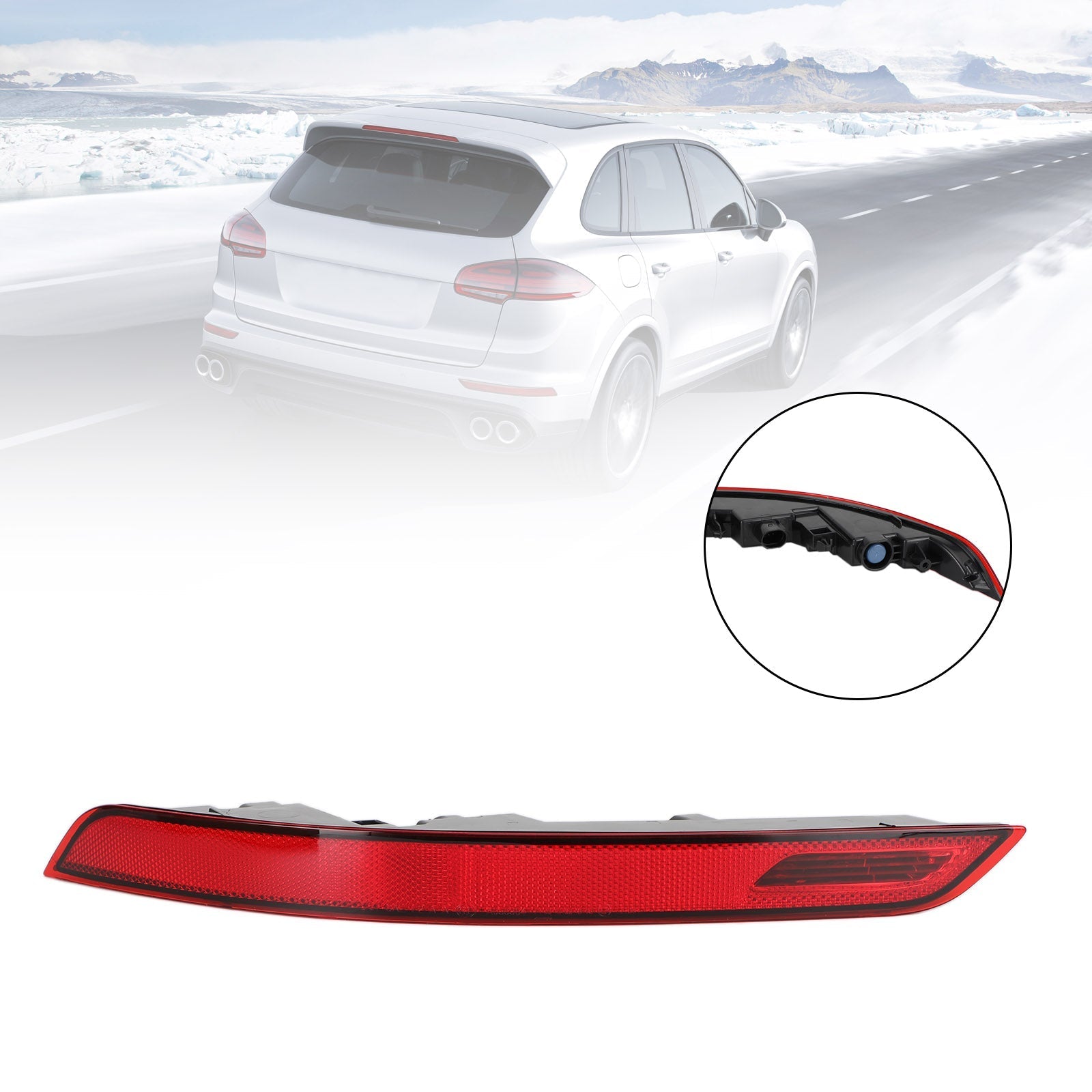 Riflettore nebbia del paraurti posteriore 95863110510/610 per Porsche Cayenne 2015-2017 Generico