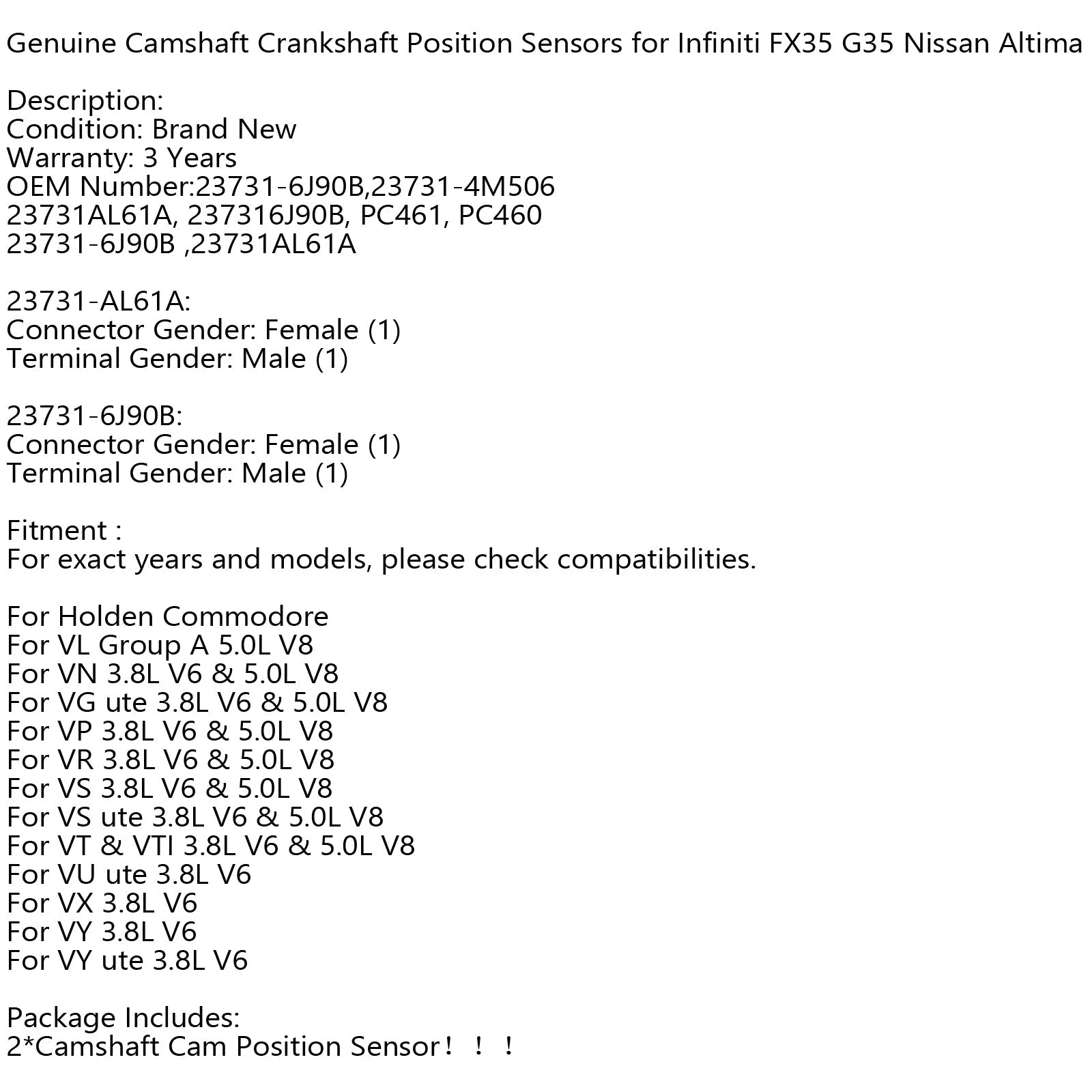 Senzor odmične gredi 23731-6J90B senzor ročične gredi 23731-4M506 za generičnega Nissana