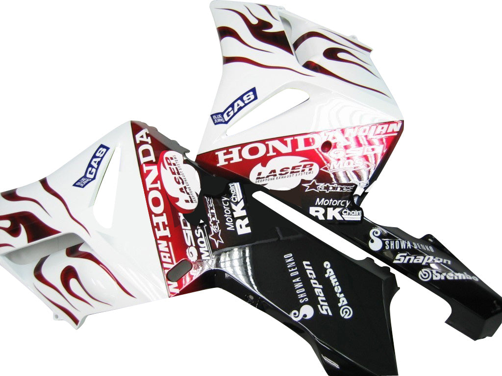Sobe Amotopart 2004-2005 Honda CBR 1000 Rr White & Red Flame Shark Generic
