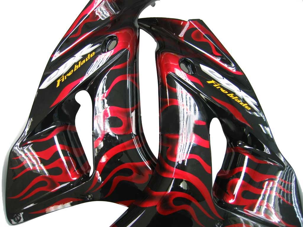 For CBR600RR 2009-2010 Bodywork Fairing Black & Red Flame ABS Injection Molded Plastics Set