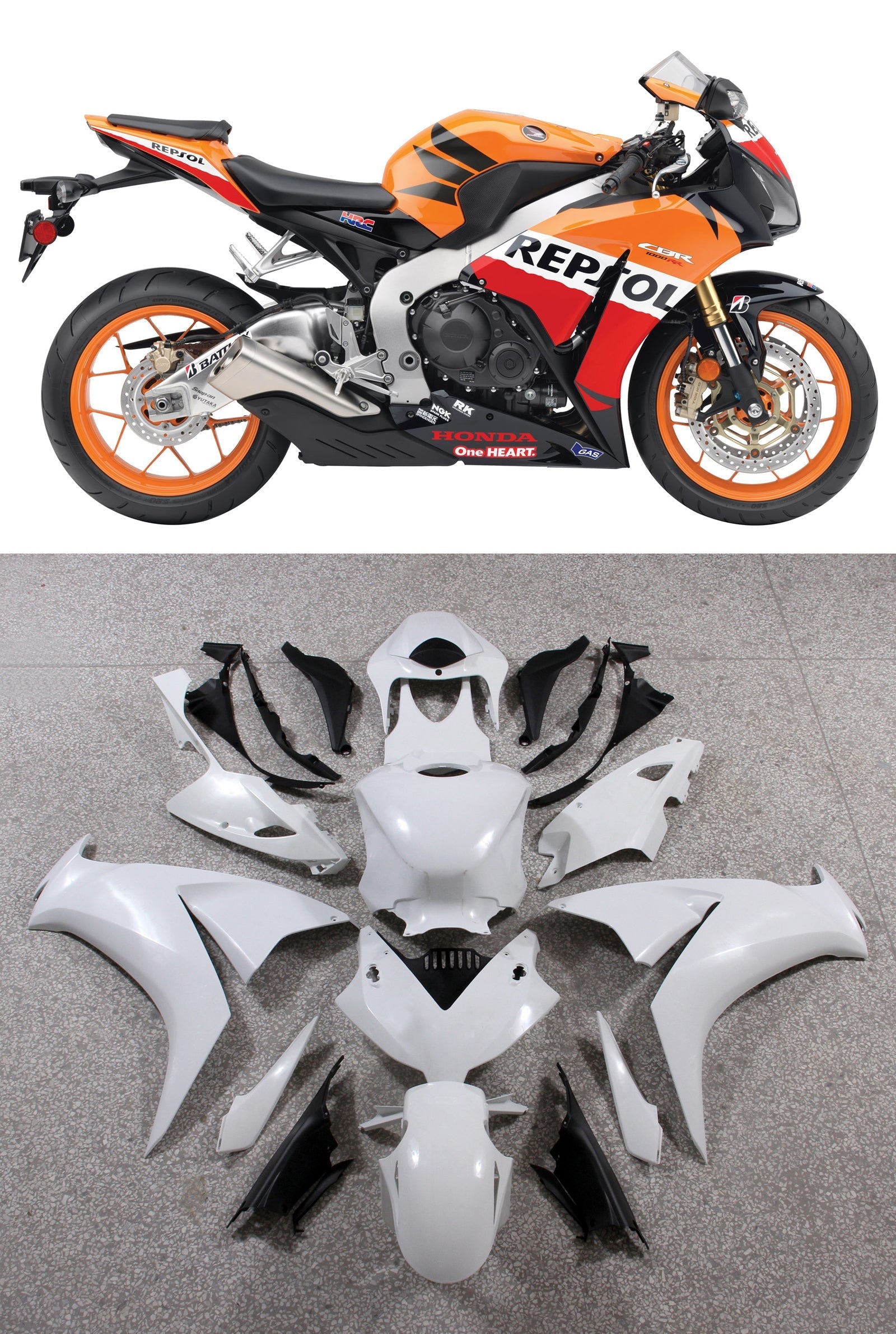 Amotopart za CBR1000RR (2012–2016) Plastična abs karoserija, oblikovana z injekcijo 8 generičnih barv