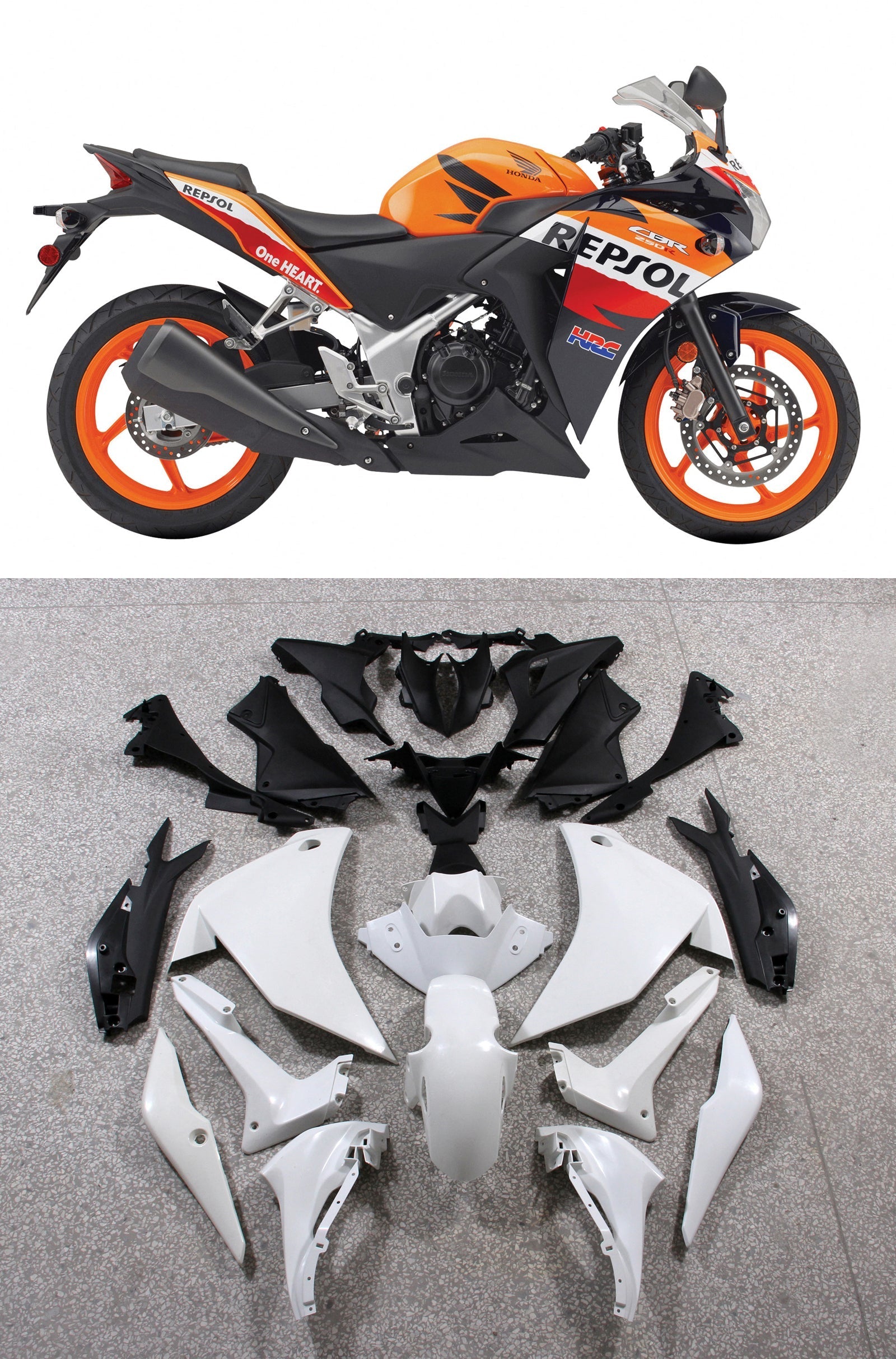 Trgi Amotopart 2011-2015 Honda CBR250R Repsol Orange Generic