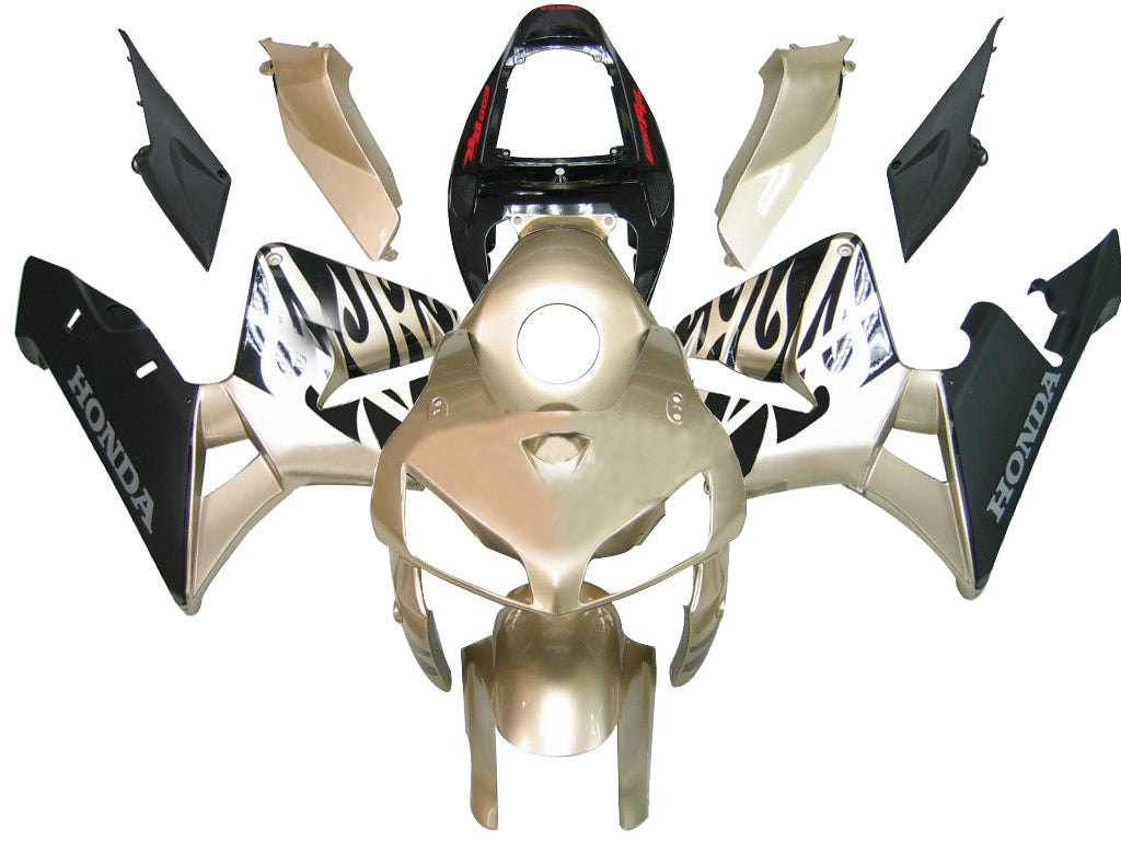 Amotopart Fairings 2005-2006 Honda CBR 600 RR Gold & Black Tribal Tatoo Generic