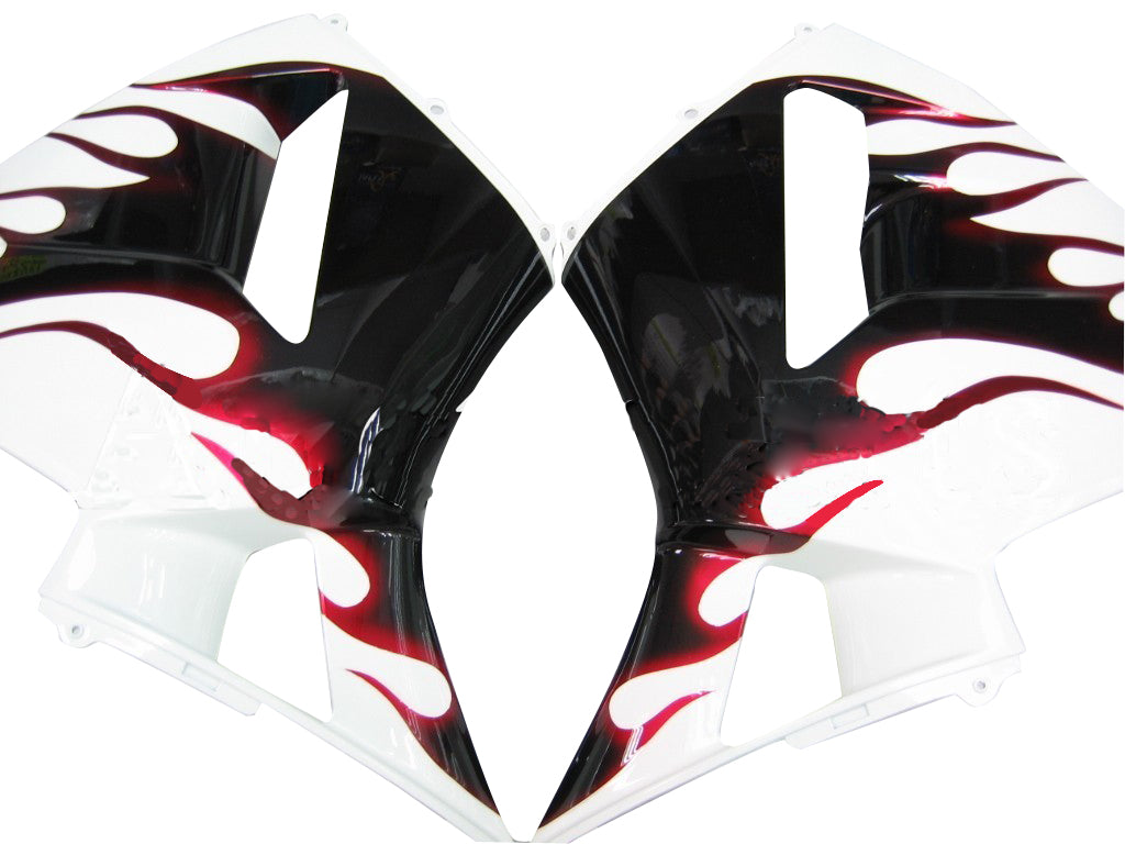 Amotopart Carénages 2005-2006 Honda CBR 600 RR White Black & Red Flame Generic