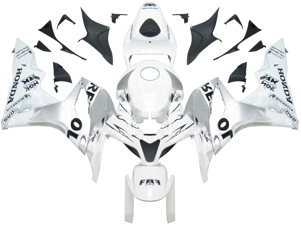 For CBR600RR 2007-2008 Bodywork Fairing White ABS Injection Molded Plastics Set