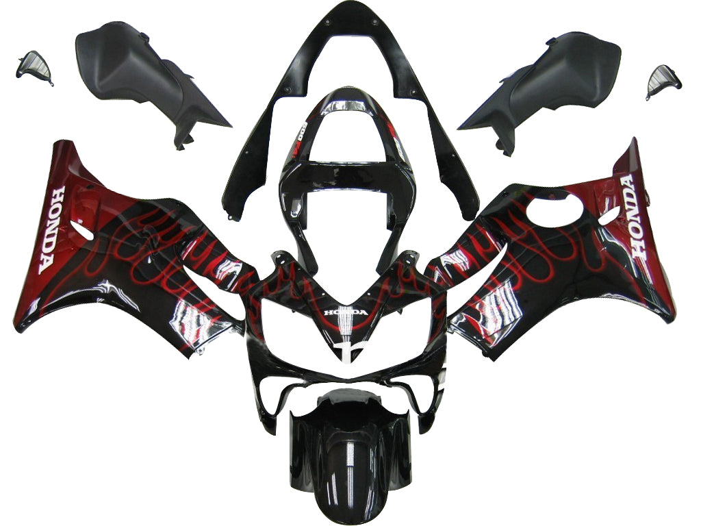 Amotopartin suojat 2001-2003 Honda CBR 600 F4i Black & Red Flame Generic