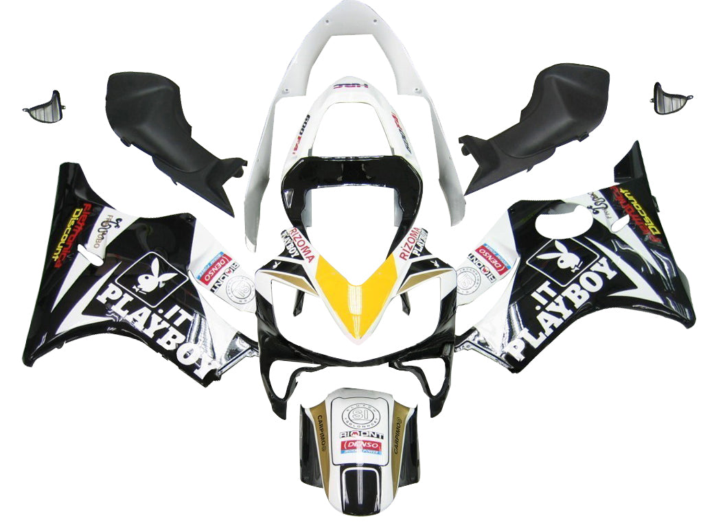 Carenados Amotopart 2001-2003 Honda CBR 600 F4i negro y blanco