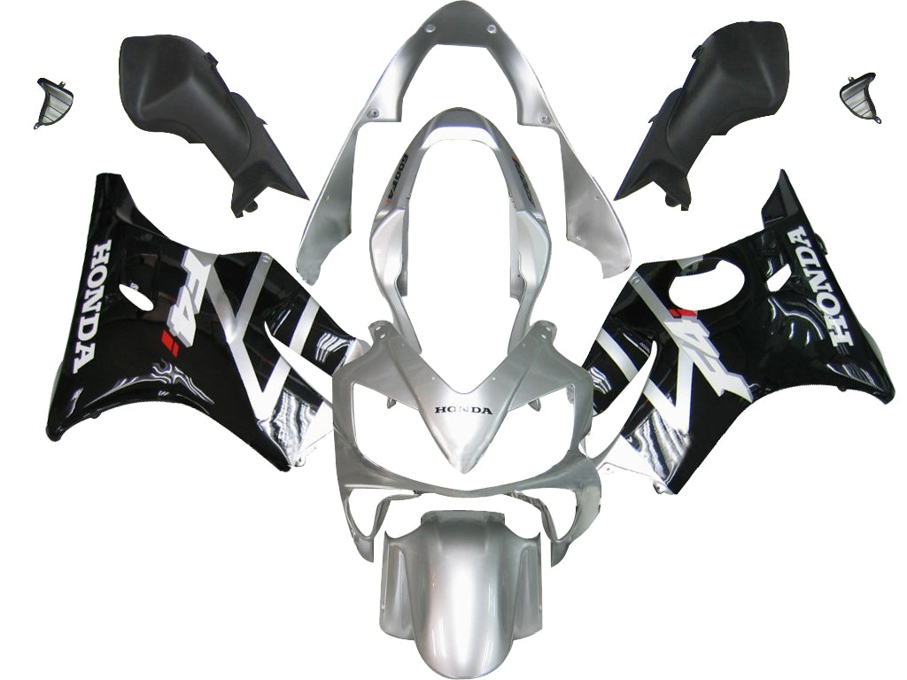 Carenados Amotopart 2004-2007 Honda CBR 600 F4i Plata y Negro F4i Genérico