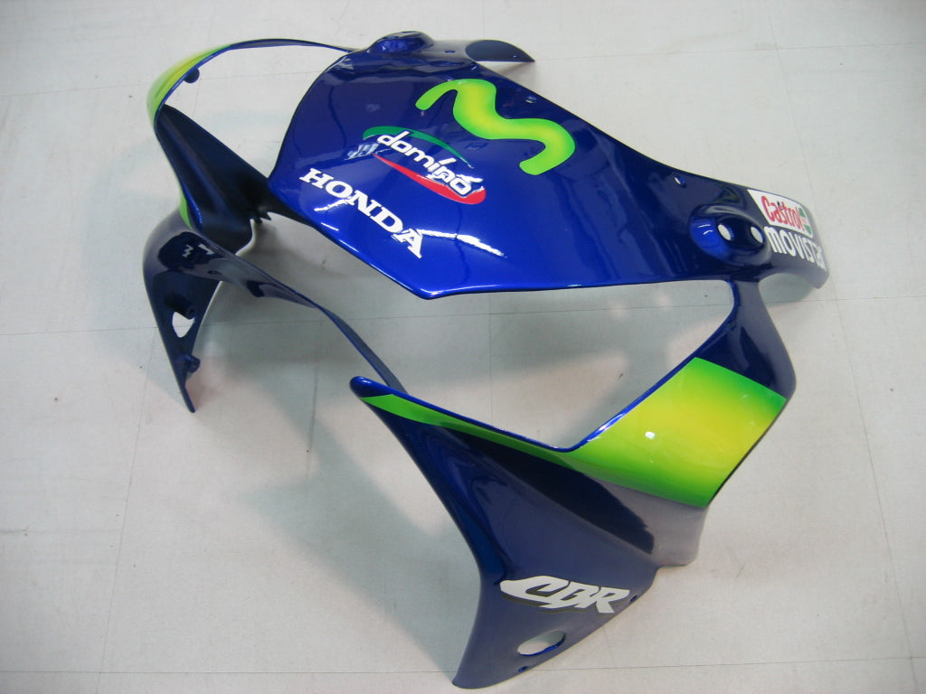 Amotopart Fairing 2002-2003 Honda CBR 954 RR Sininen ja vihreä Movistar Generic