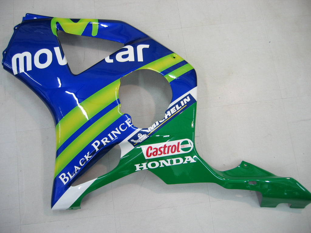 Amotopart Fairing 2002-2003 Honda CBR 954 RR Sininen ja vihreä Movistar Generic