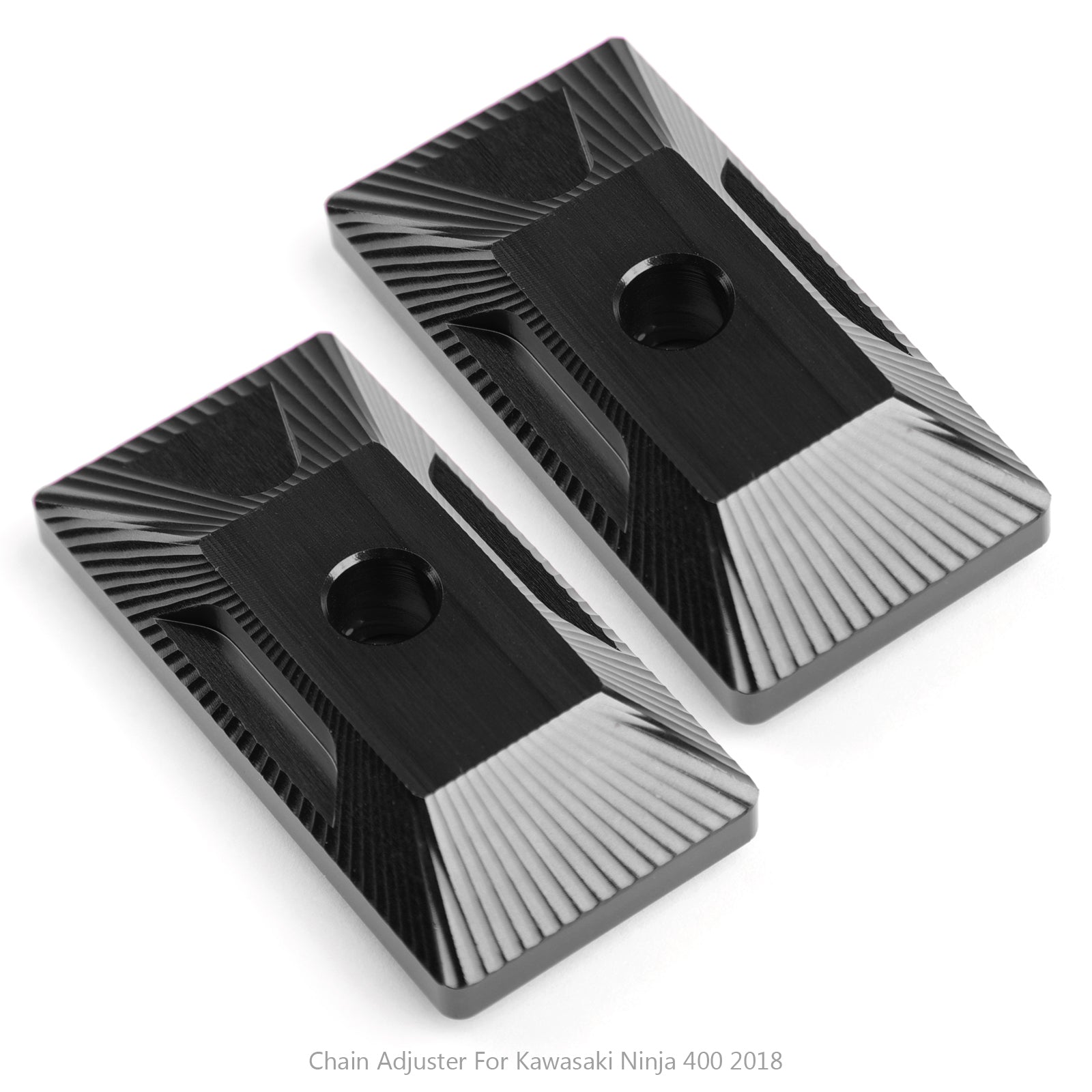 Ajusteur de chaîne d'essieu arrière en aluminium de commande numérique par ordinateur de moto pour Kawasaki Ninja 400 2018 générique