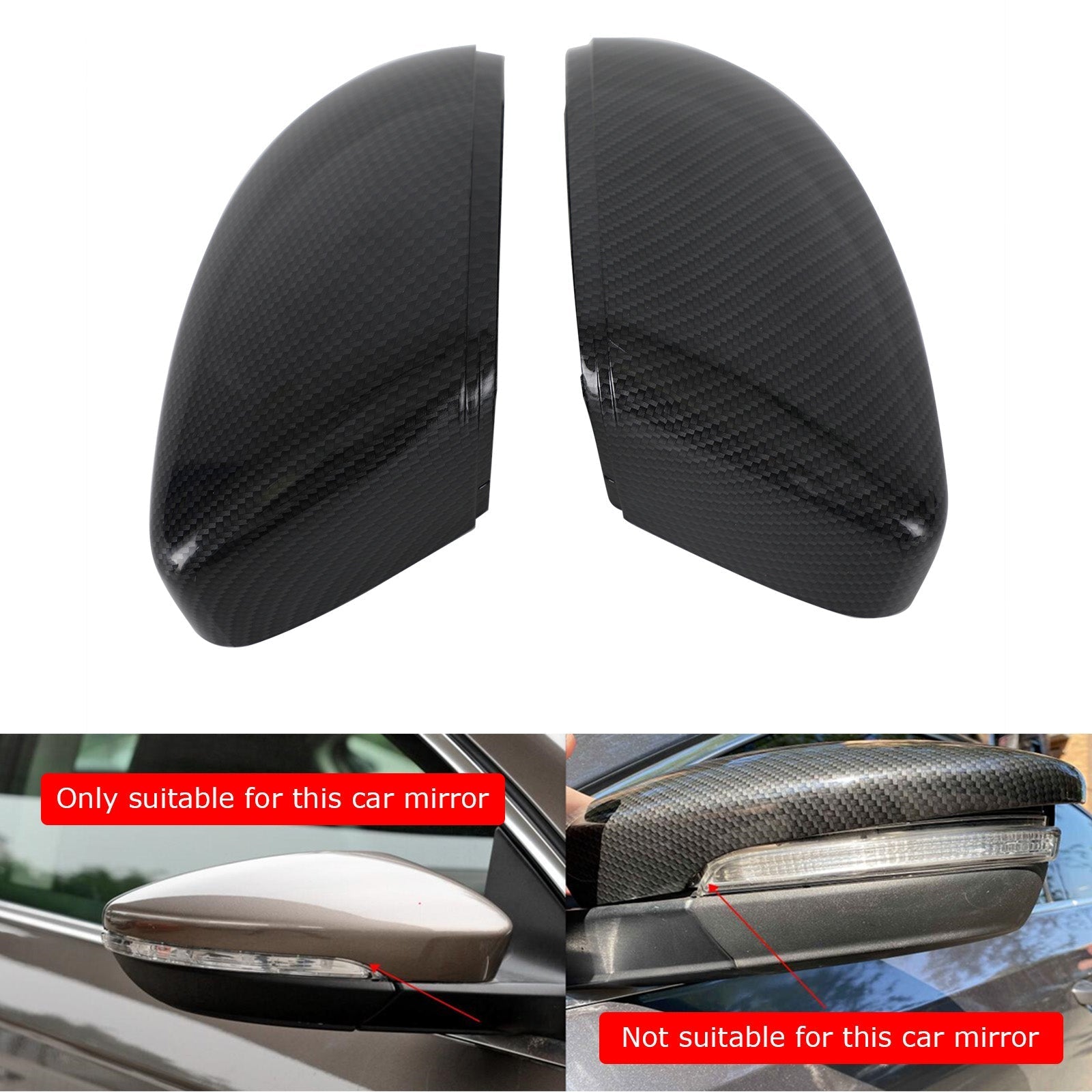 Capuchons de rétroviseurs extérieurs pour VW Beetle CC Eos Passat Jetta Scirocco générique