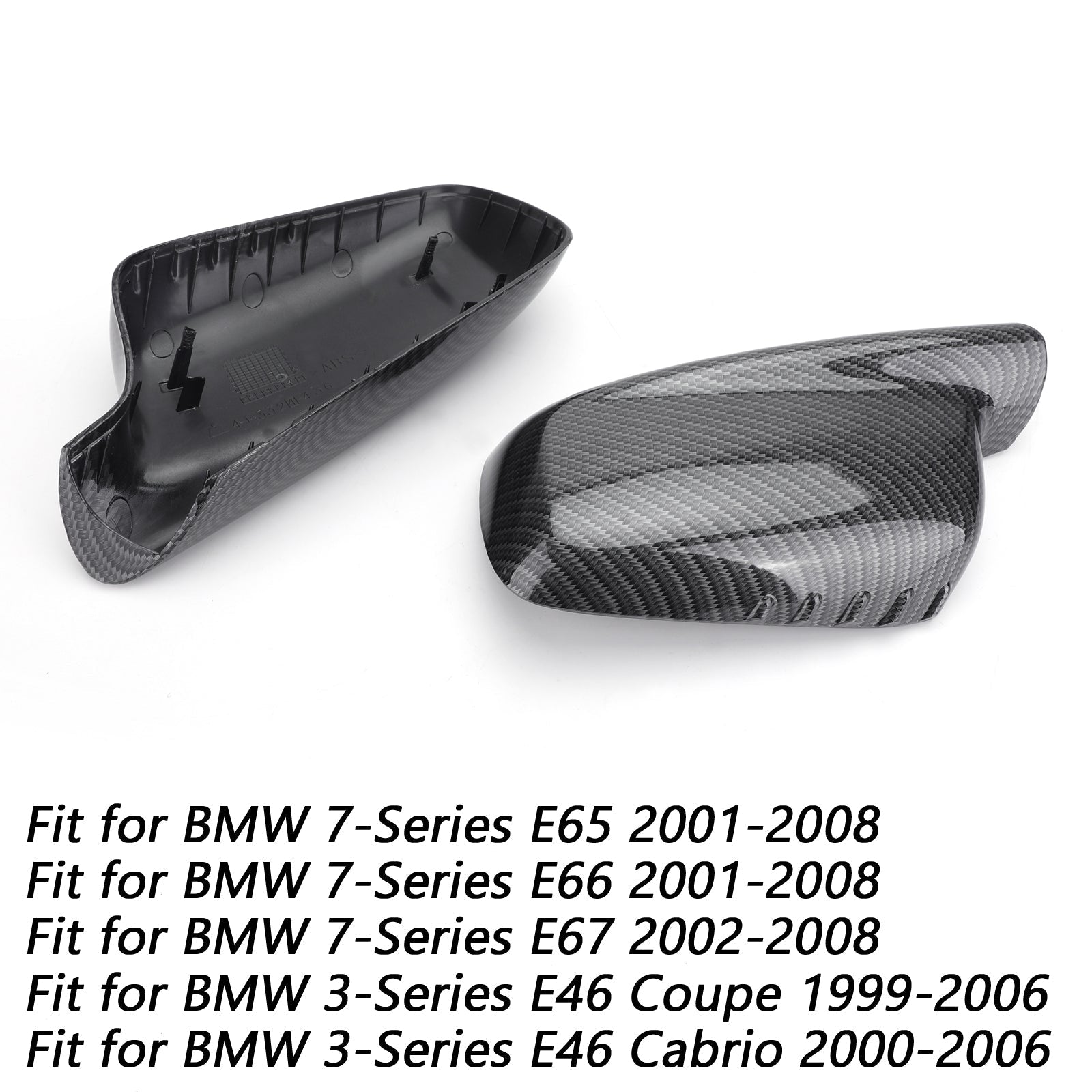 1 paire de capuchons de rétroviseur pour BMW E46 E65 E66 745i 750i 51167074236 + 51167074235 générique