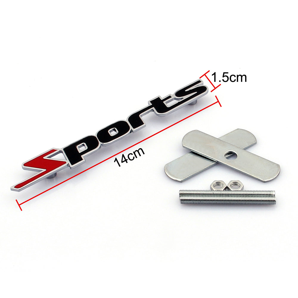 3D metalowy grill przedni grill odznaka emblemat naklejki maska samochodu dla Turbo Generic Silver