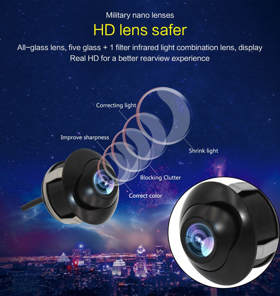 Universal 360 Degrés HD Reverse Backup CDD Étanche Voiture Vue Arrière Caméra Vision Nocturne