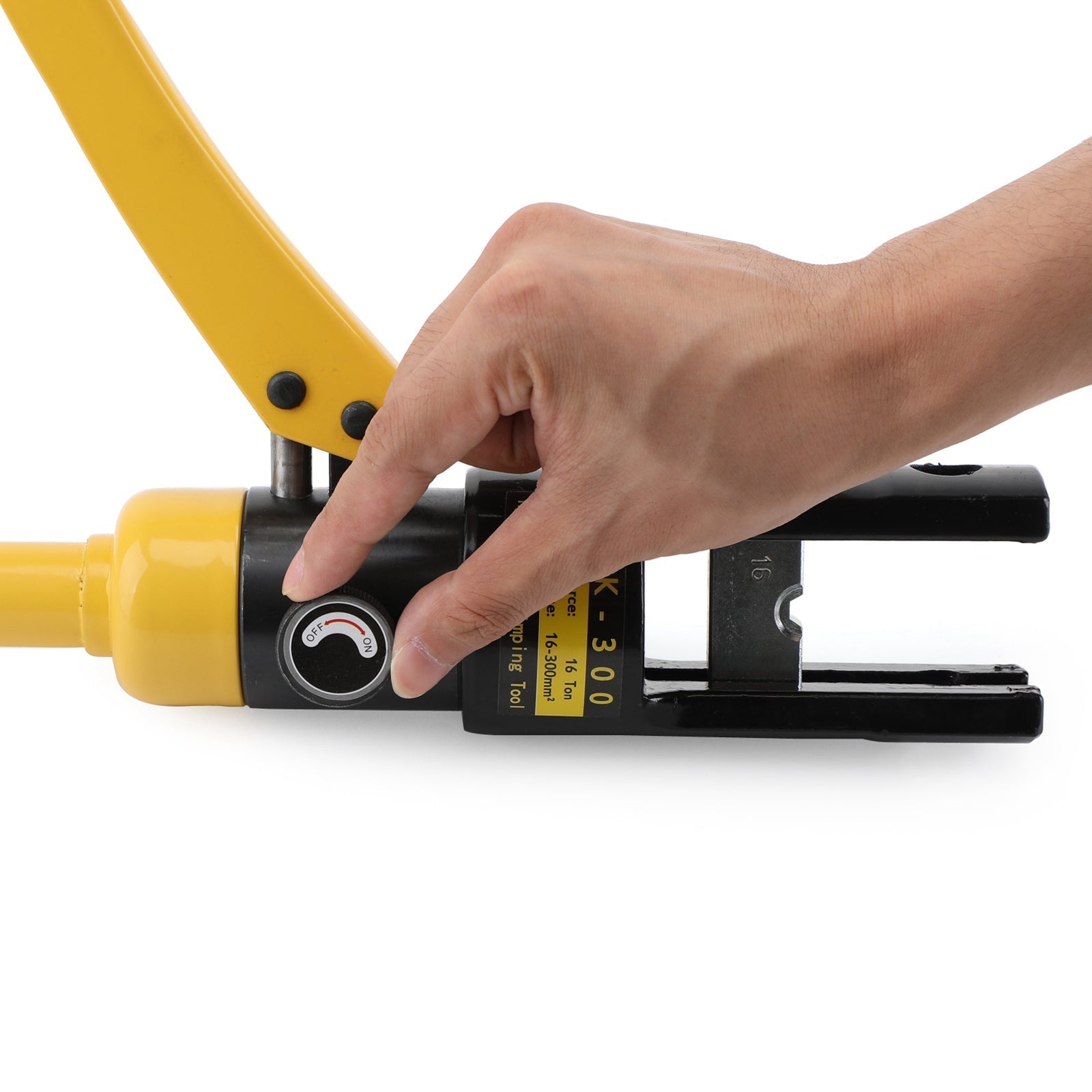 Pinza a crimpare terminale per capocorda per cavo idraulico della batteria da 16 tonnellate aggiornata con 13 matrici