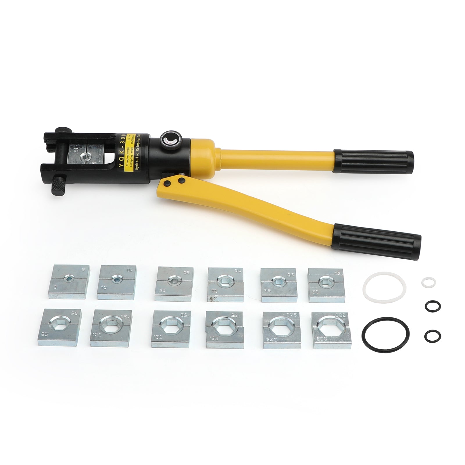 Pinza a crimpare terminale per capocorda per cavo idraulico della batteria da 16 tonnellate aggiornata con 13 matrici